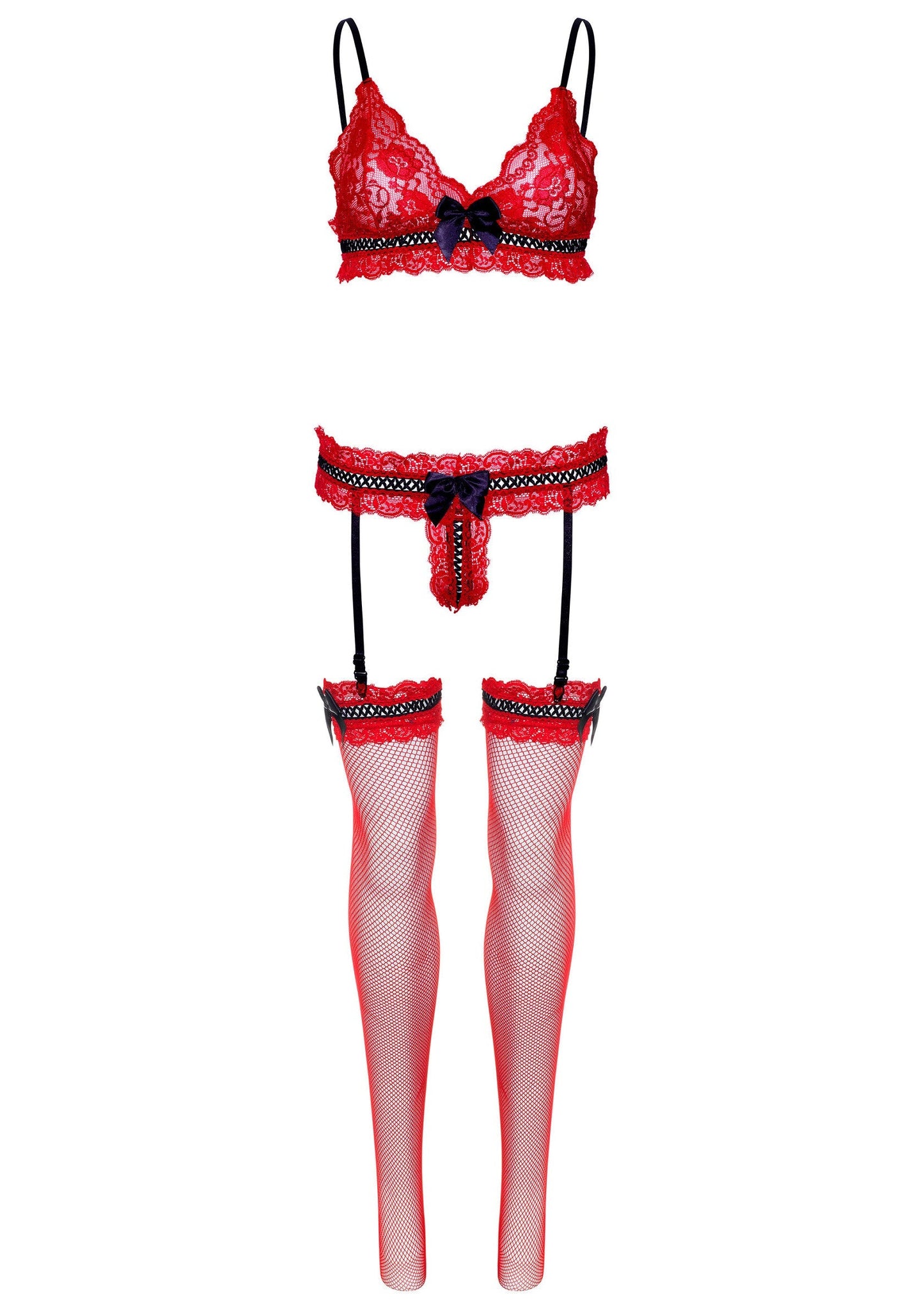 86604 leg avenue very sexy lingerie bra and panty set with fishnet stockings
