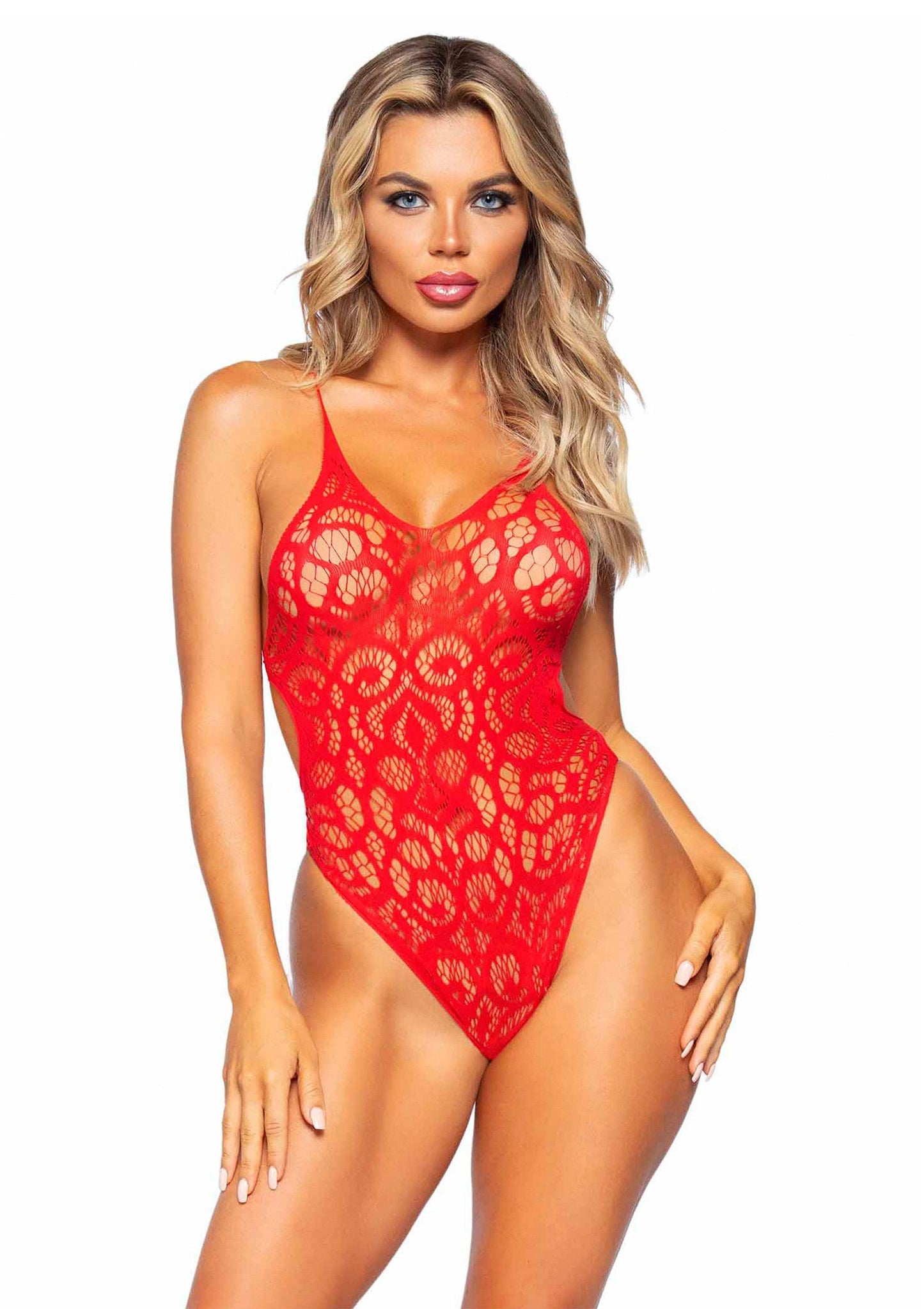 86607 leg avenue very sexy lingerie seamless lace teddy with strappy back