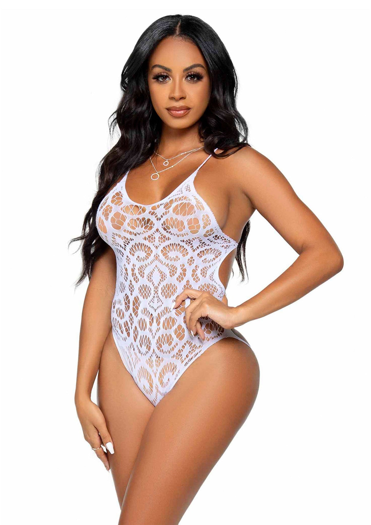 86607 leg avenue very sexy lingerie seamless lace teddy with strappy back
