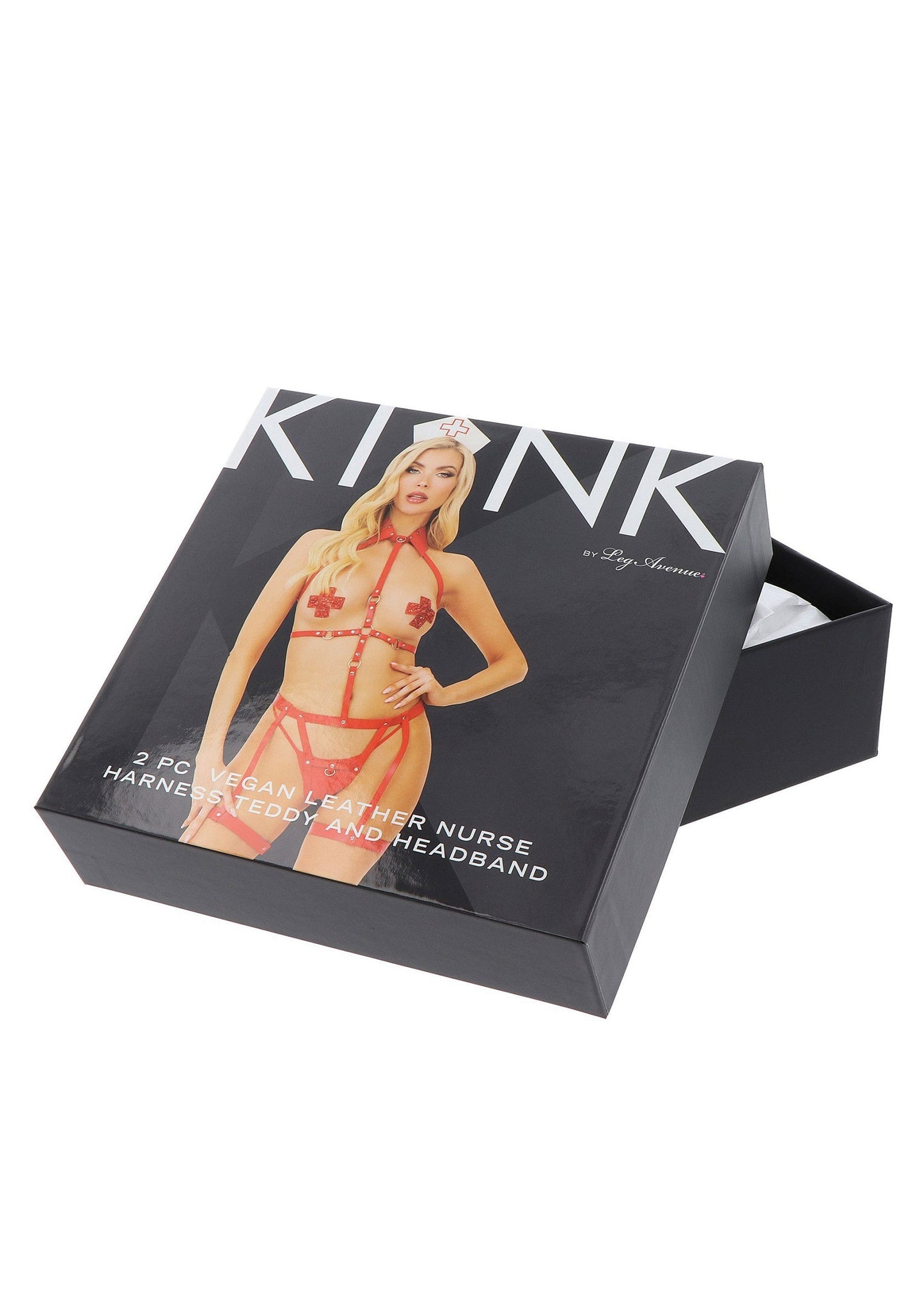 86624 kink vegan leather harness collar and headband