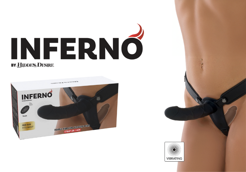 Hidden Desire Inferno Double Vibrating Strap-On