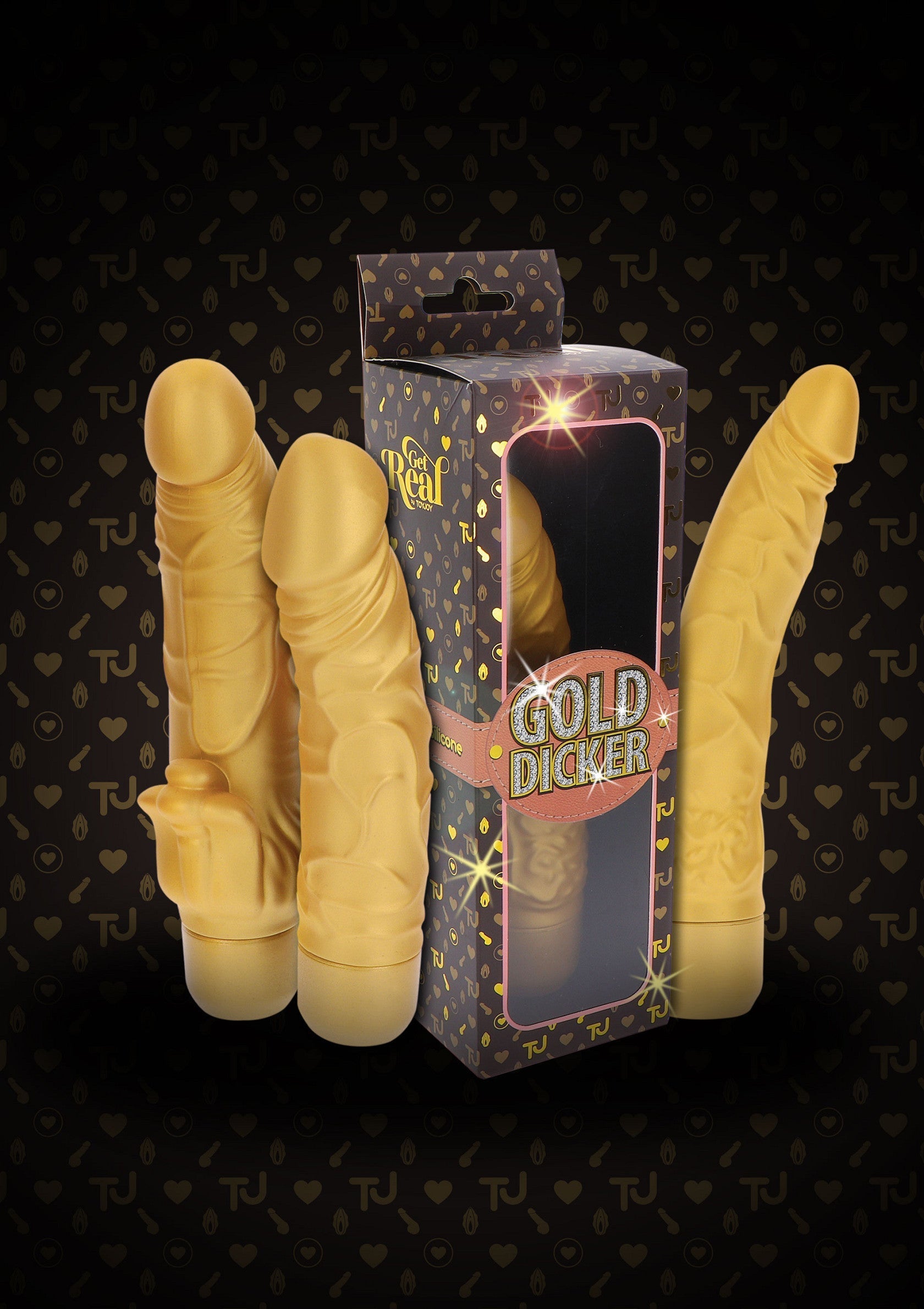 10187 toyjoy get real gold dicker original vibrator 20cm