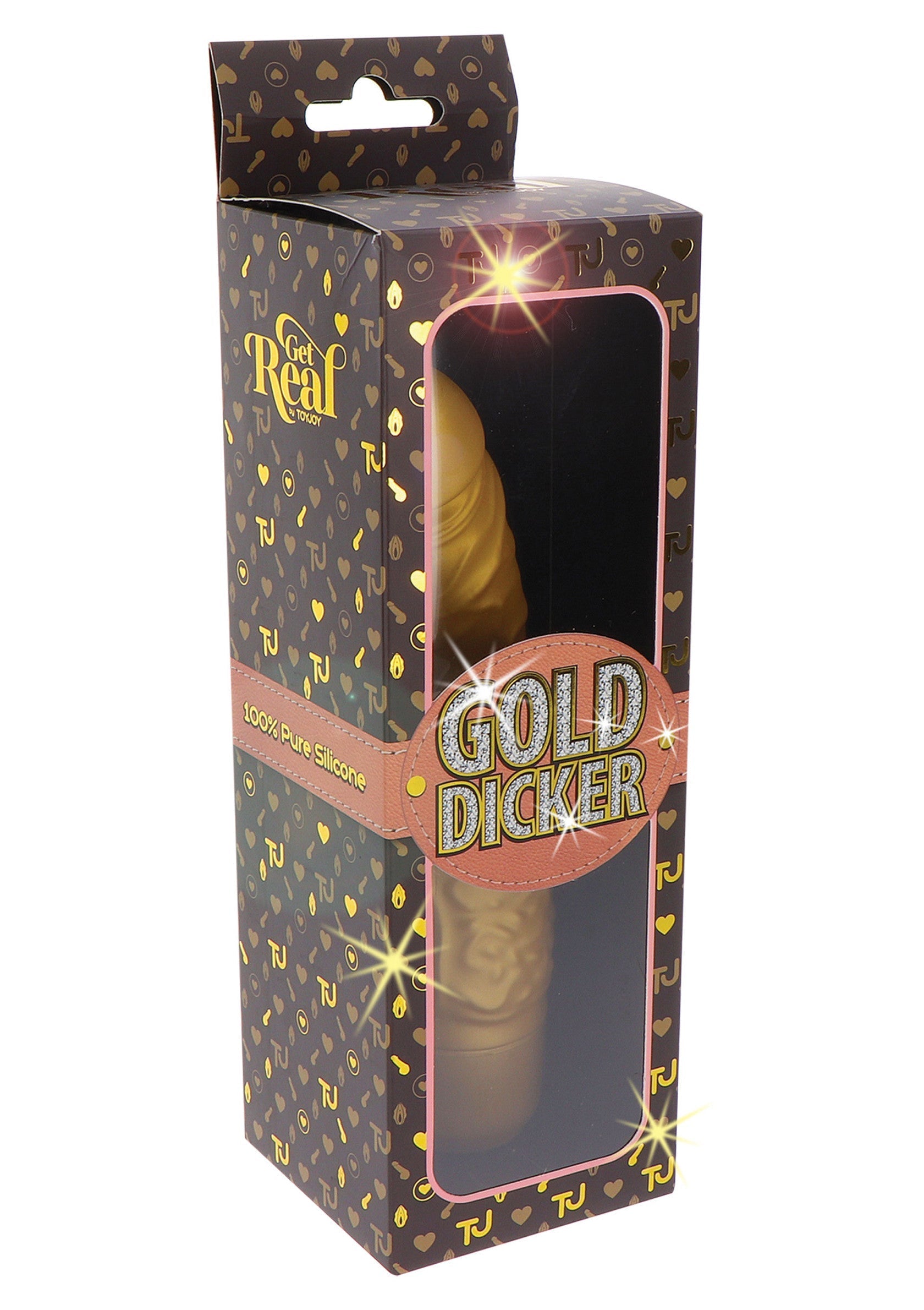 10189 toyjoy get real gold dicker stim vibrator 22cm