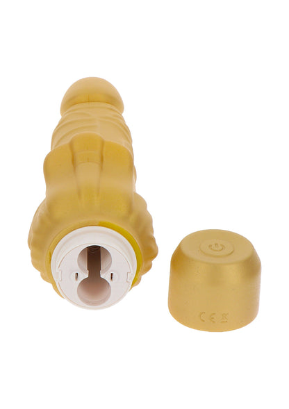 10189 toyjoy get real gold dicker stim vibrator 22cm