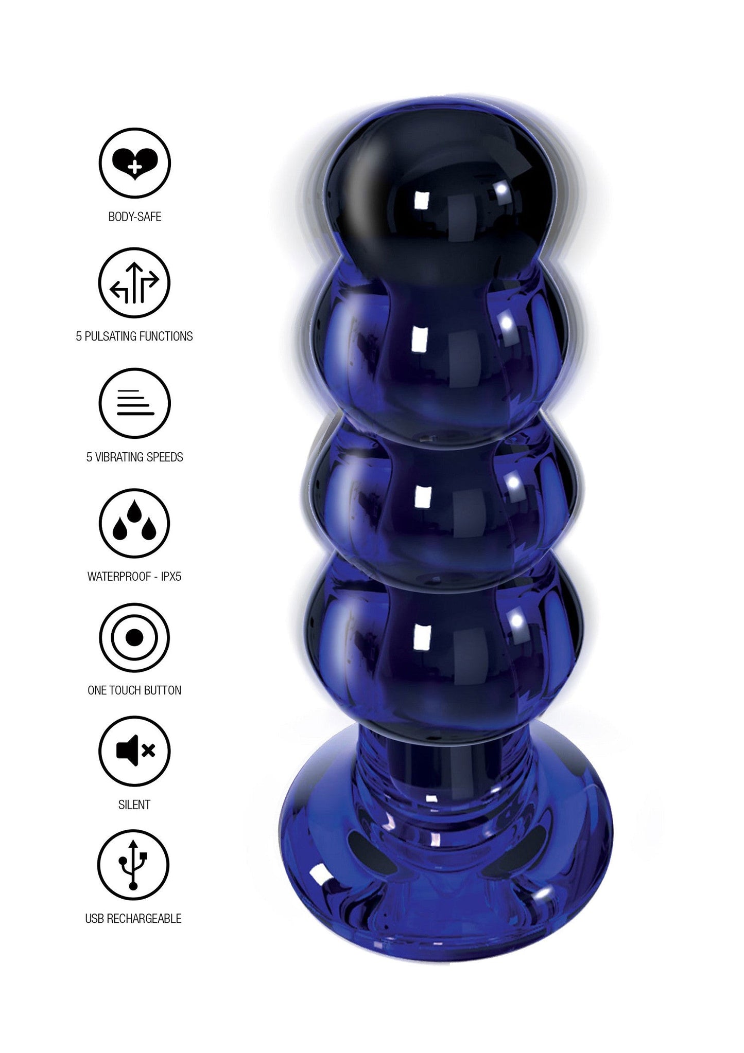 10217 toyjoy buttocks radiant vibrating glass plug