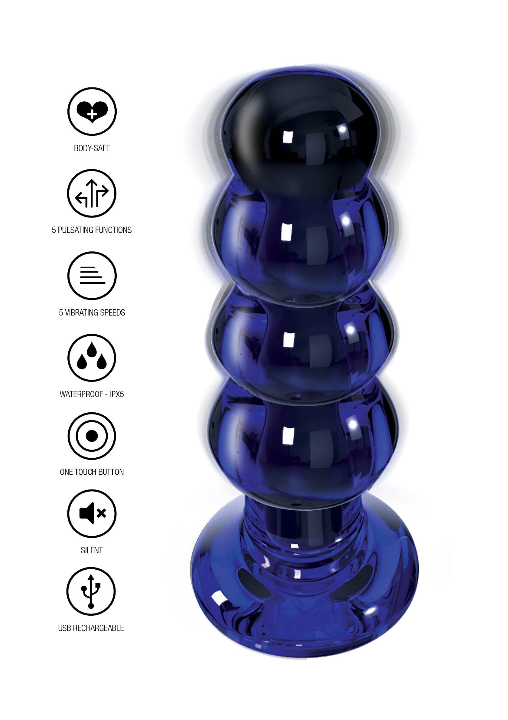 10217 toyjoy buttocks radiant vibrating glass plug
