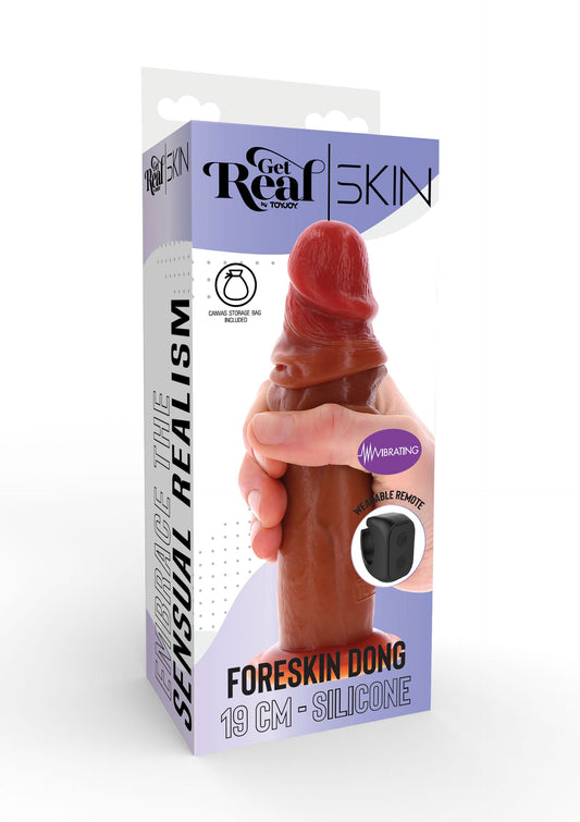 Foreskin Dong Vibrating Silicone 19 cm