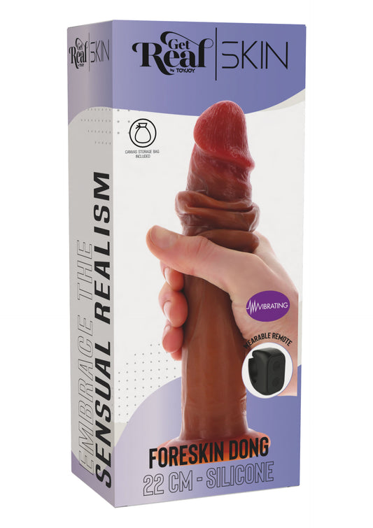 Foreskin Dong Vibrating Silicone 22 cm