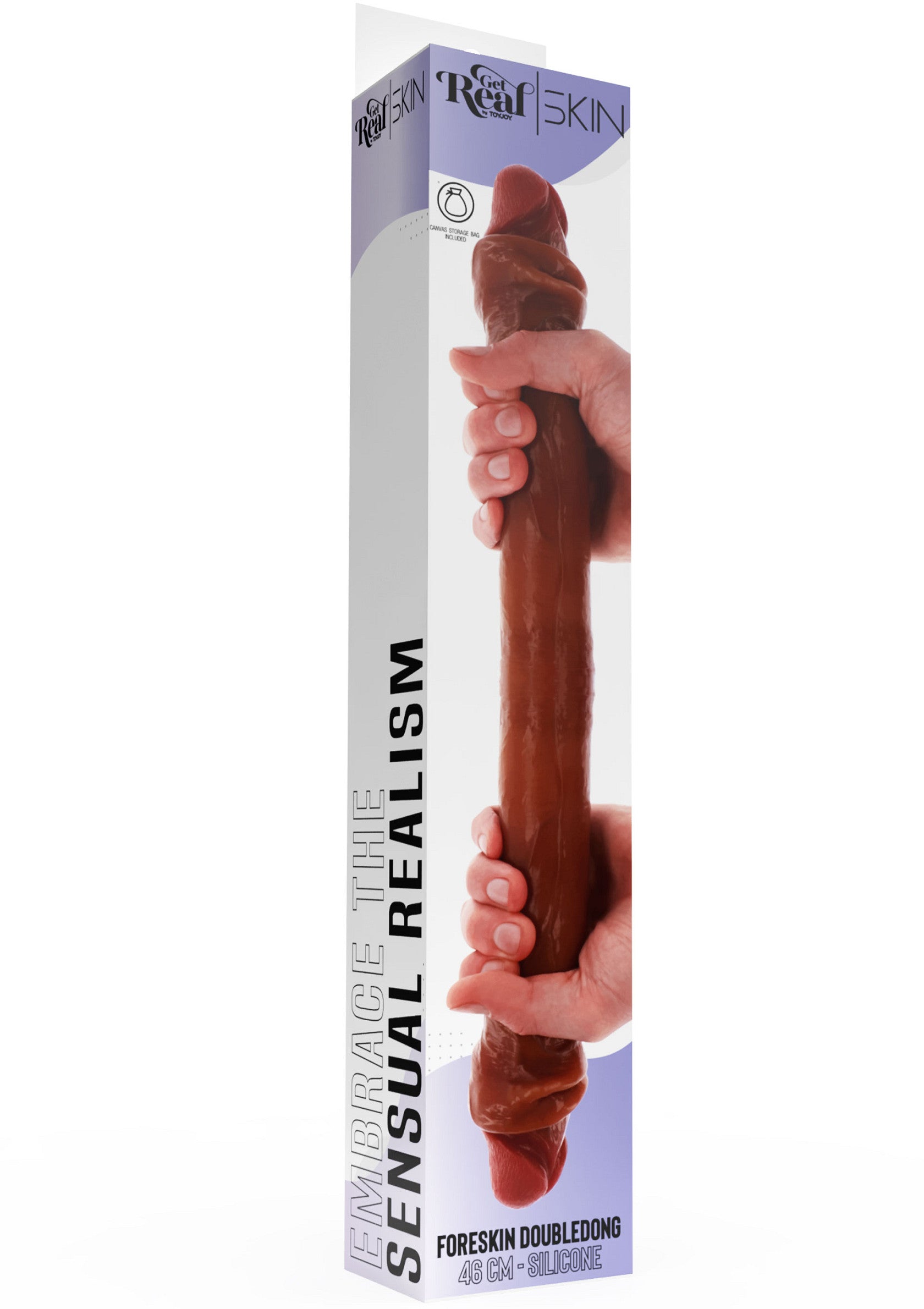 11208 toyjoy get real foreskin double dong silicone 46cm