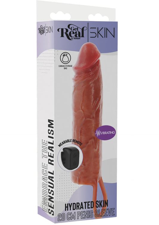 Hydrated Skin Penis Silicone Sleeve Vibrating 20 cm