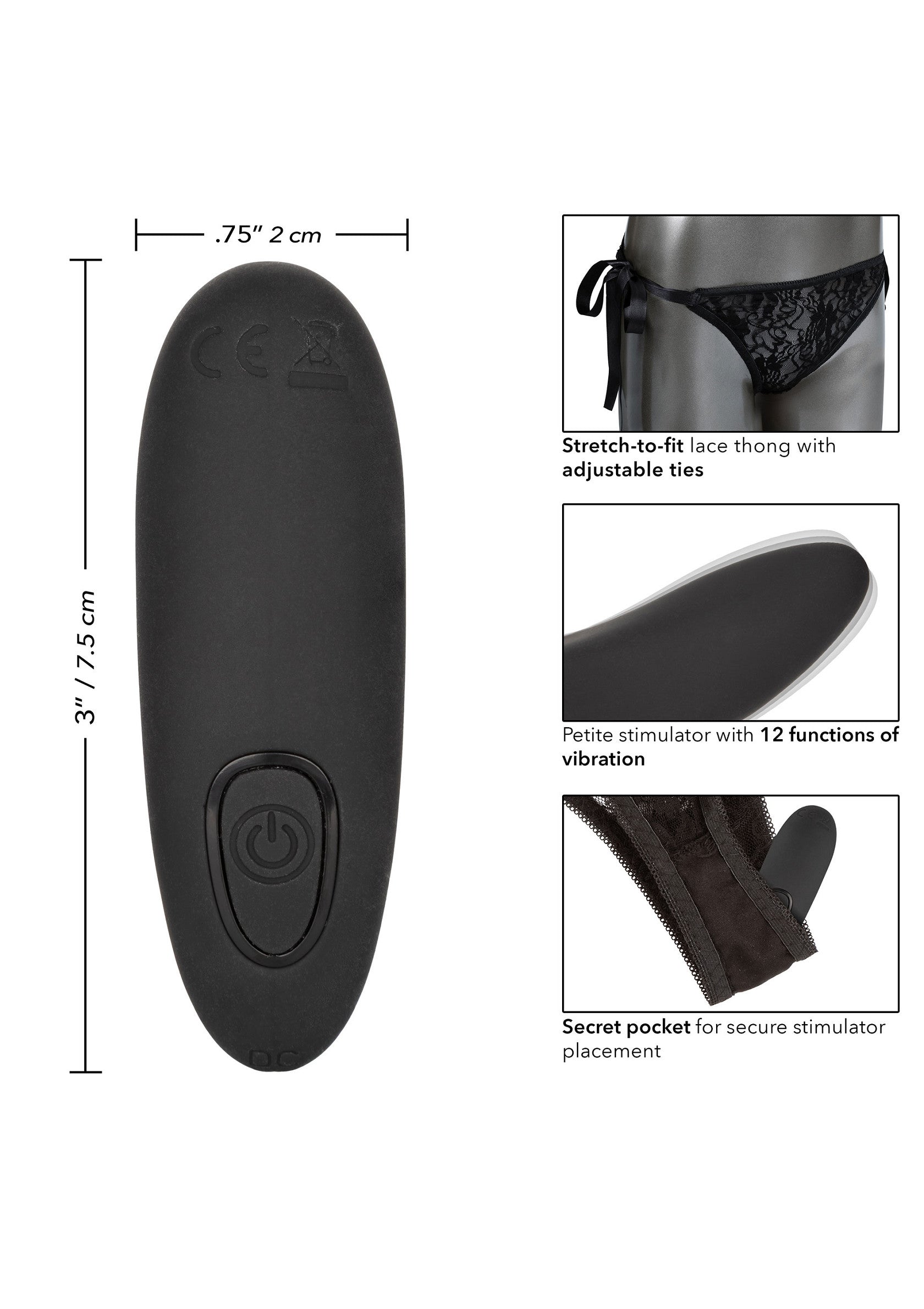 12051 calexotics remote controlled vibes remote control lace thong set