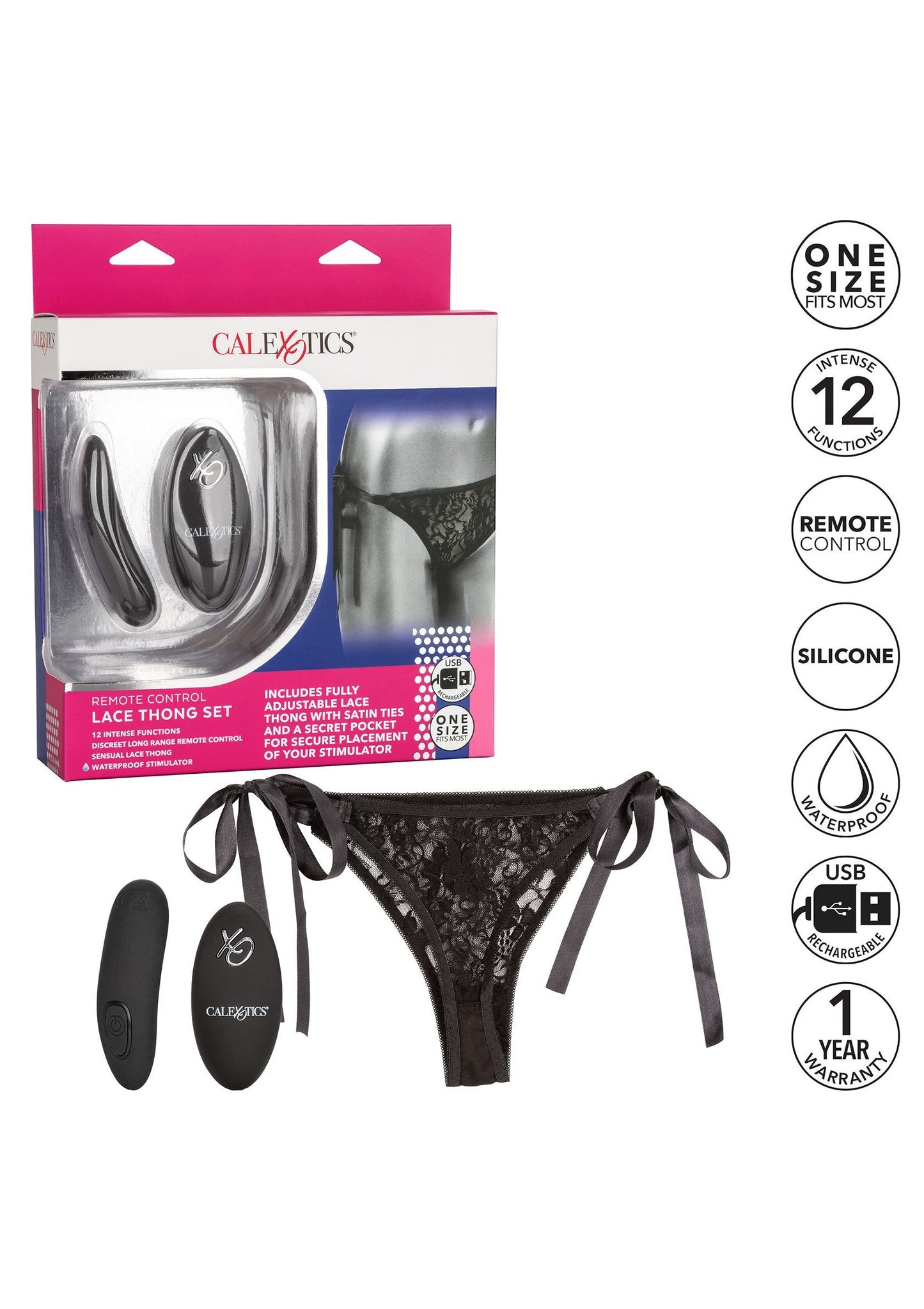 12051 calexotics remote controlled vibes remote control lace thong set