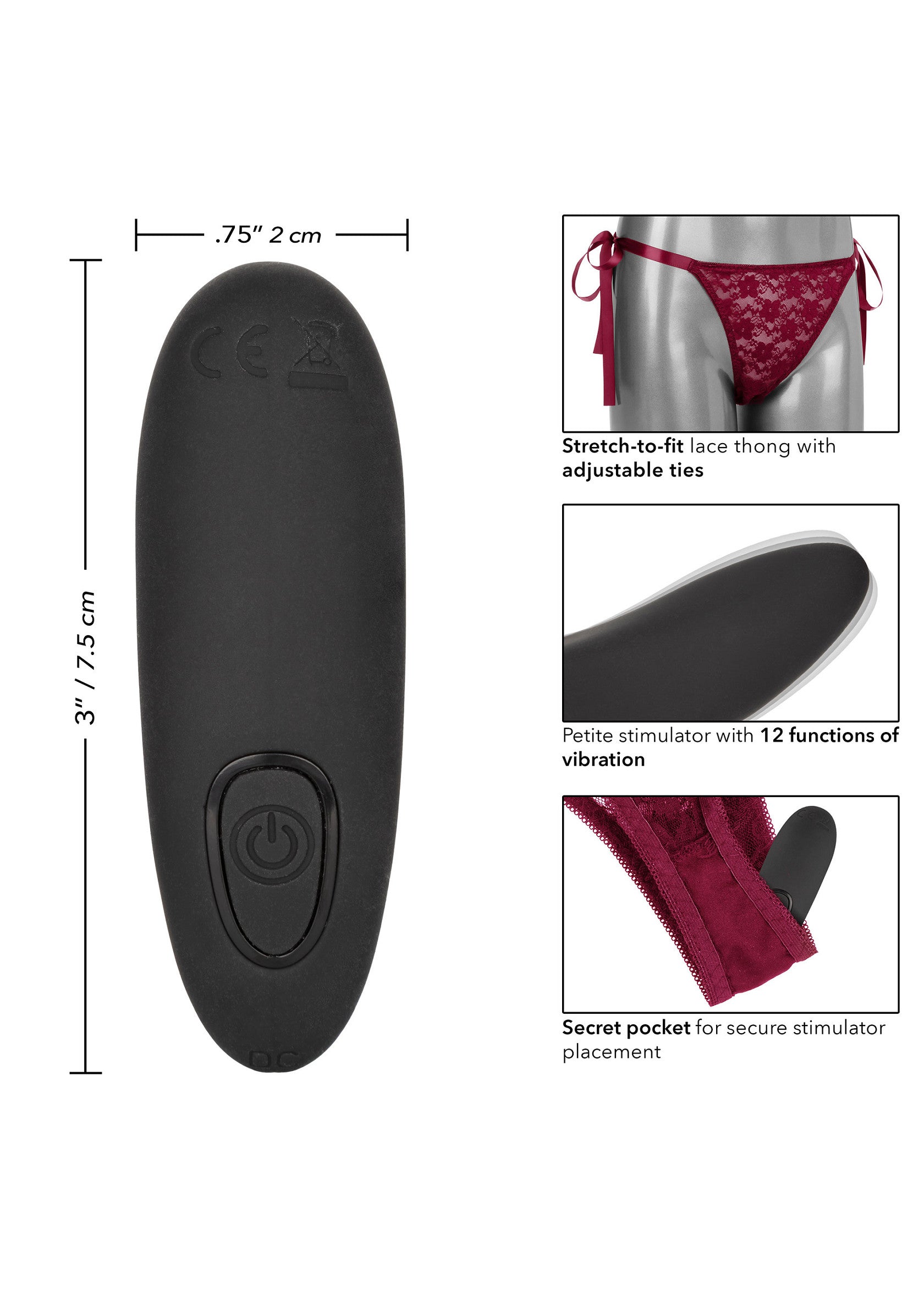 12051 calexotics remote controlled vibes remote control lace thong set