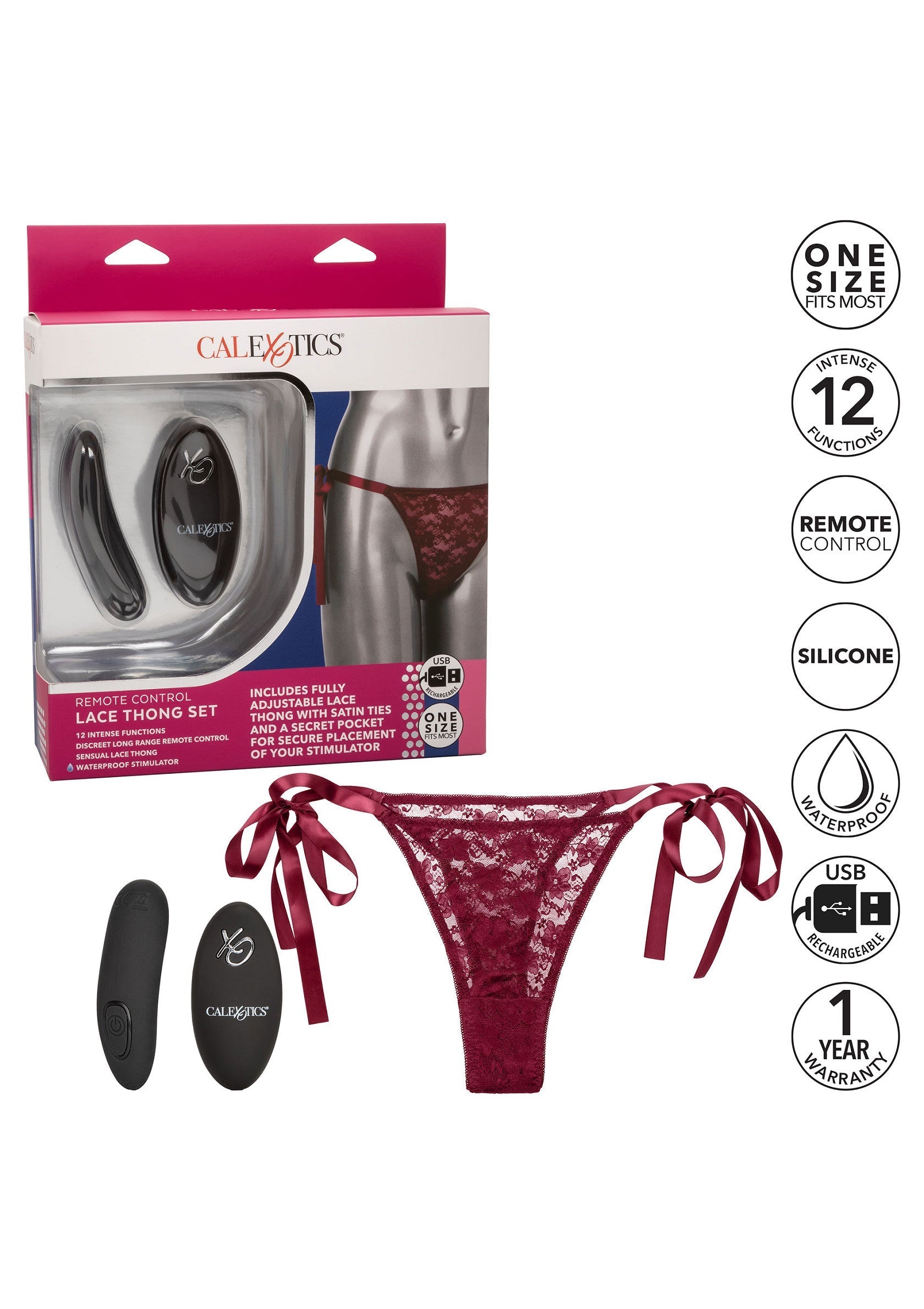 12051 calexotics remote controlled vibes remote control lace thong set