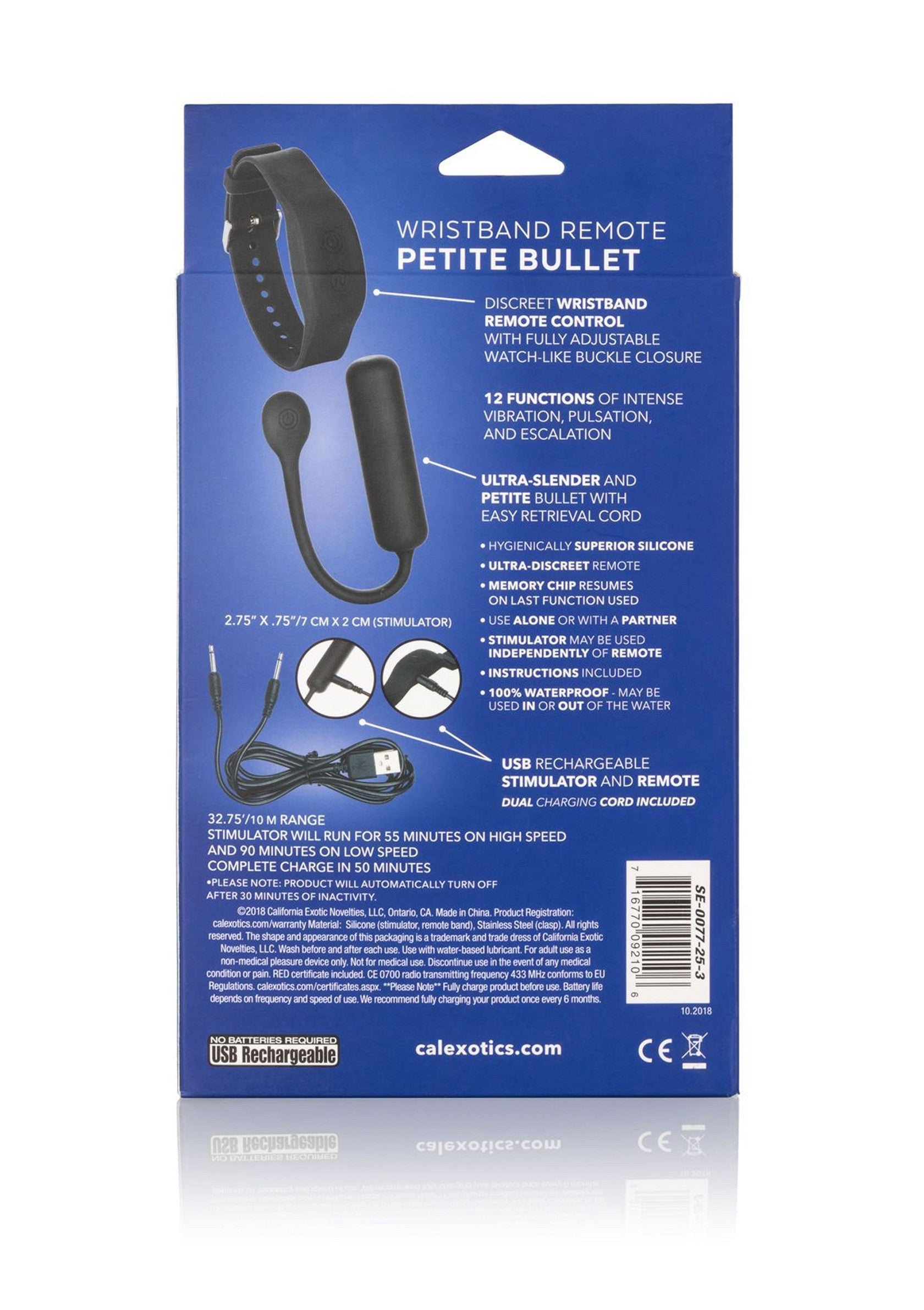 12057 calexotics remote controlled vibes wristband remote petite bullet
