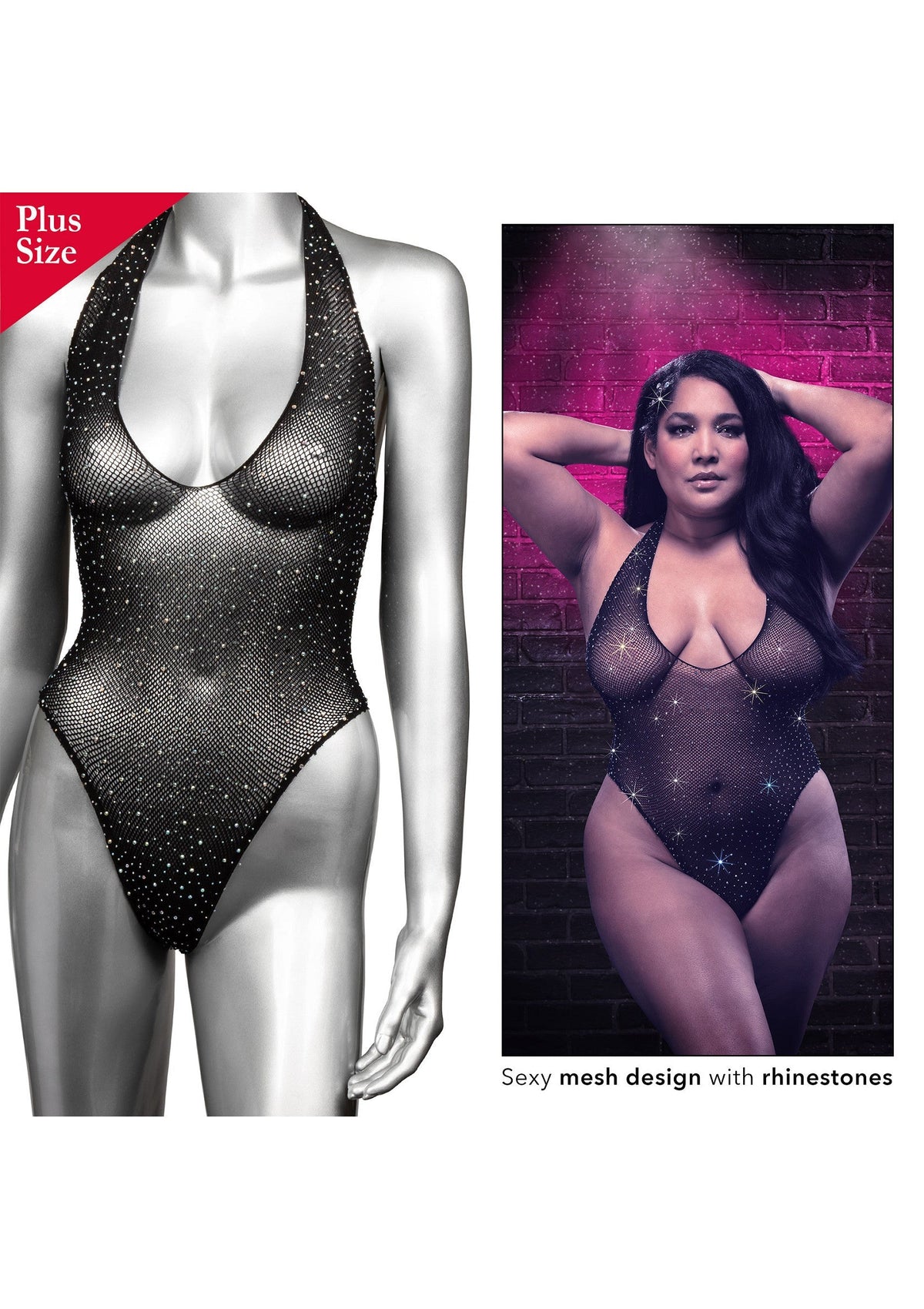 12268 calexotics radiance deep v bodysuit plus