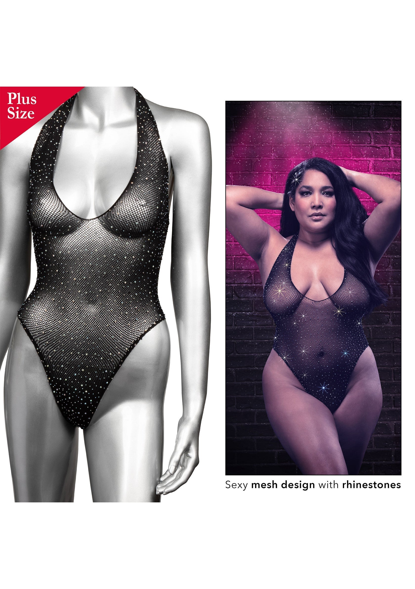 12268 calexotics radiance deep v bodysuit plus