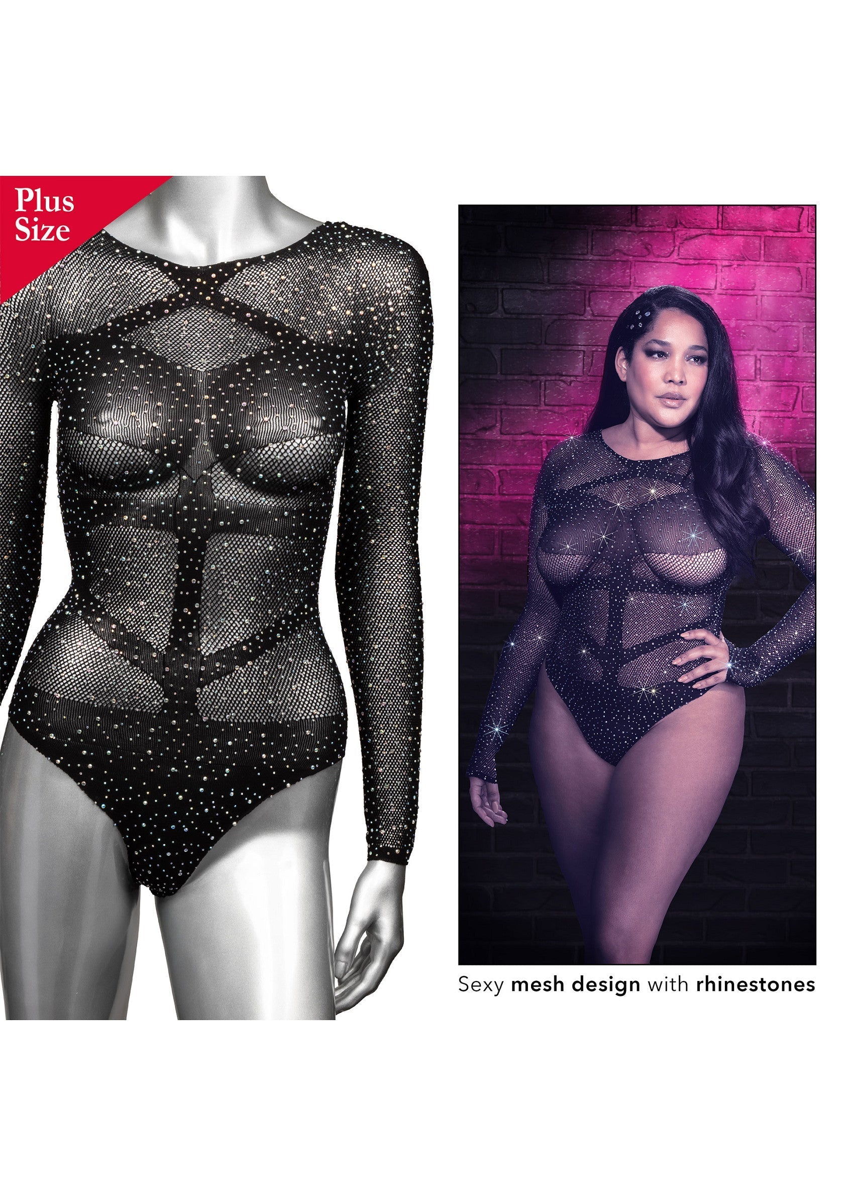 12270 calexotics radiance long sleeve bodysuit plus