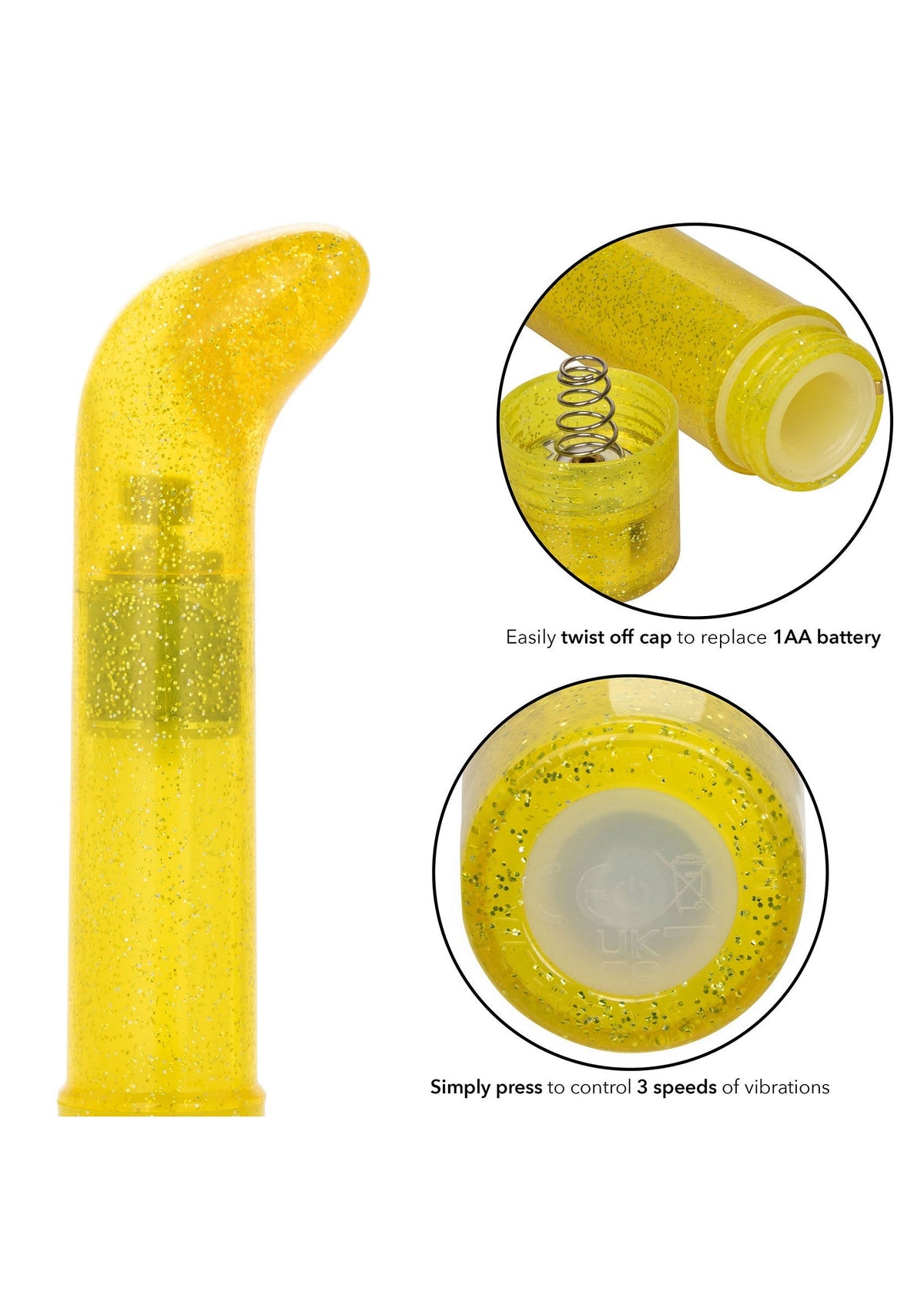 12516 calexotics personality vibes sparkle mini g vibrator