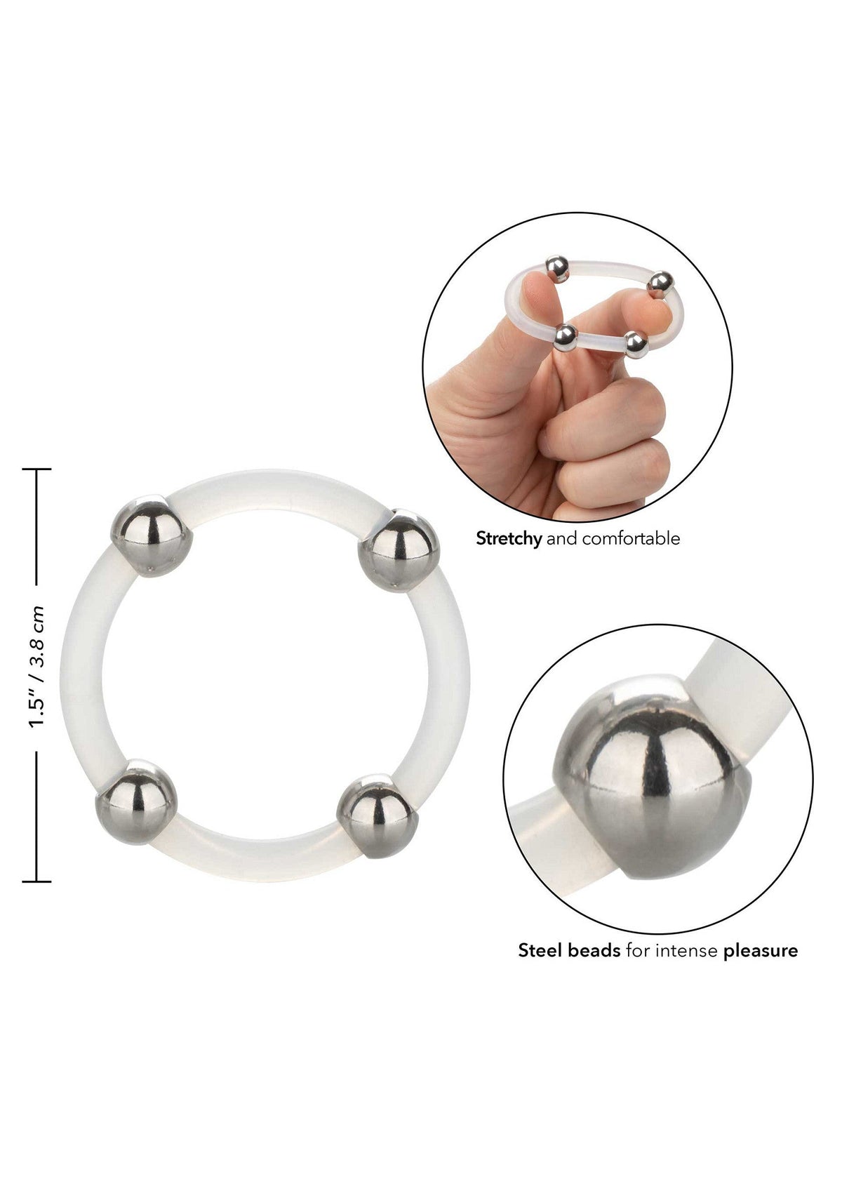 12765 calexotics rings steel beaded silicone ring l