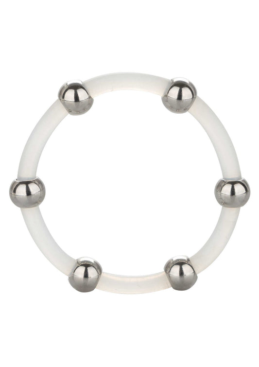 12766 calexotics rings steel beaded silicone ring xl