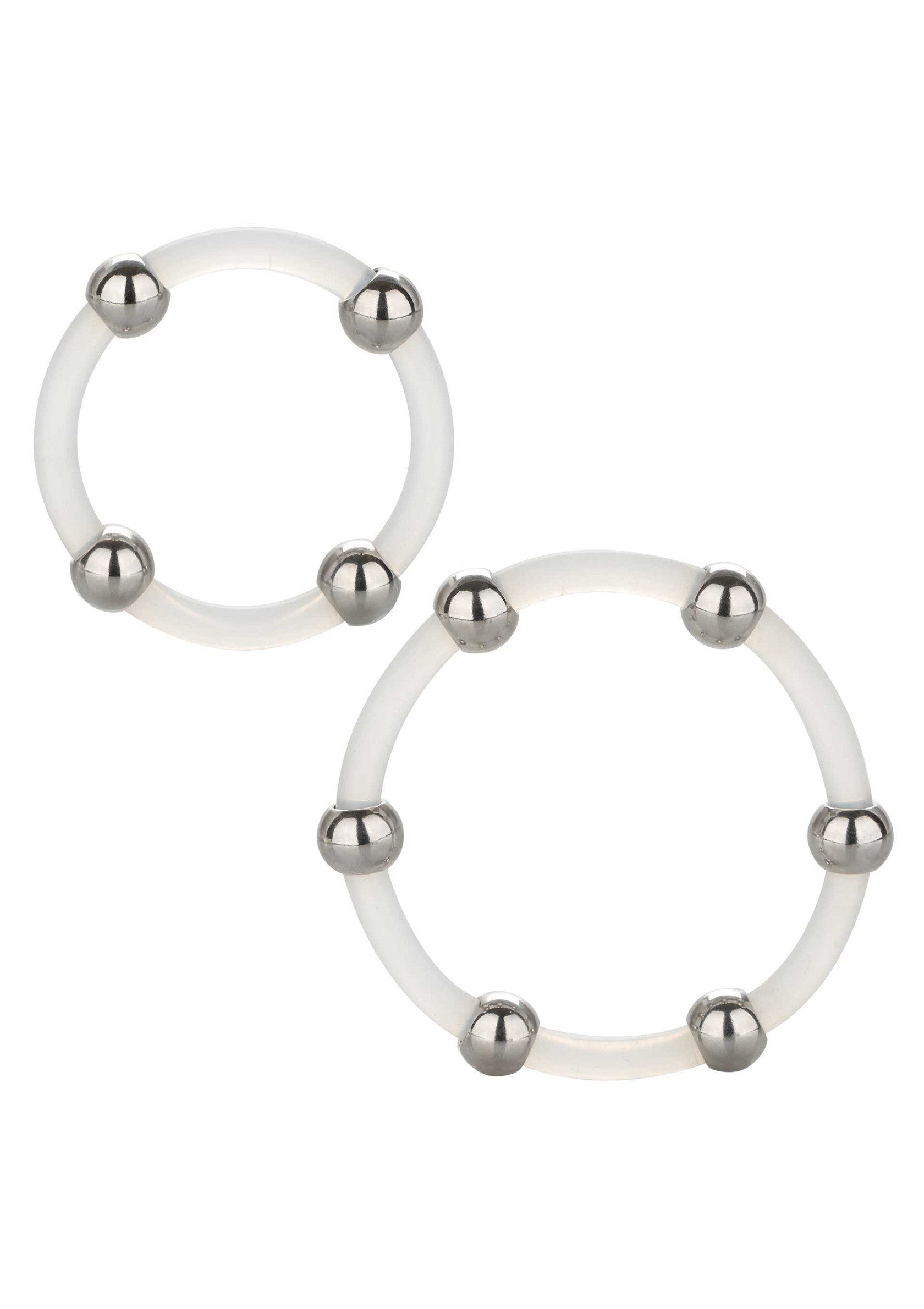 12767 calexotics rings steel beaded silicone ring set