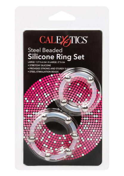 12767 calexotics rings steel beaded silicone ring set