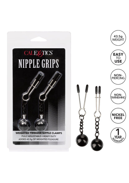 12917 calexotics nipple play weighted tweezer nipple clamps