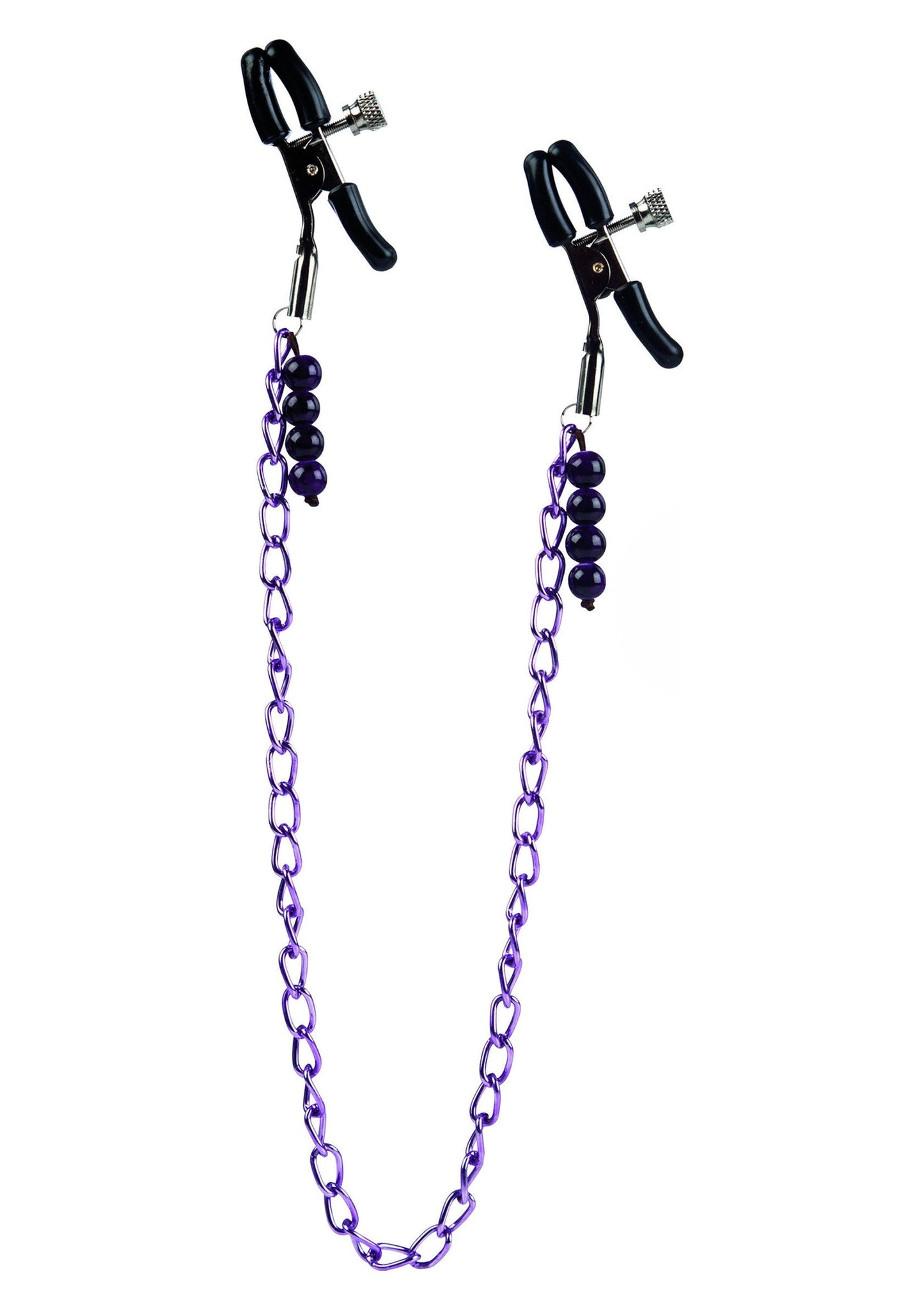 12934 calexotics nipple play purple chain nipple clamps
