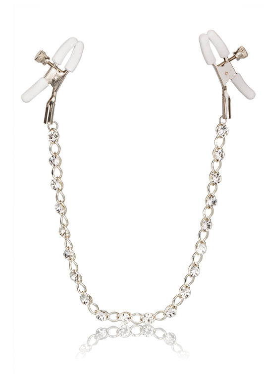 12954 calexotics nipple play crystal chain nipple clamps