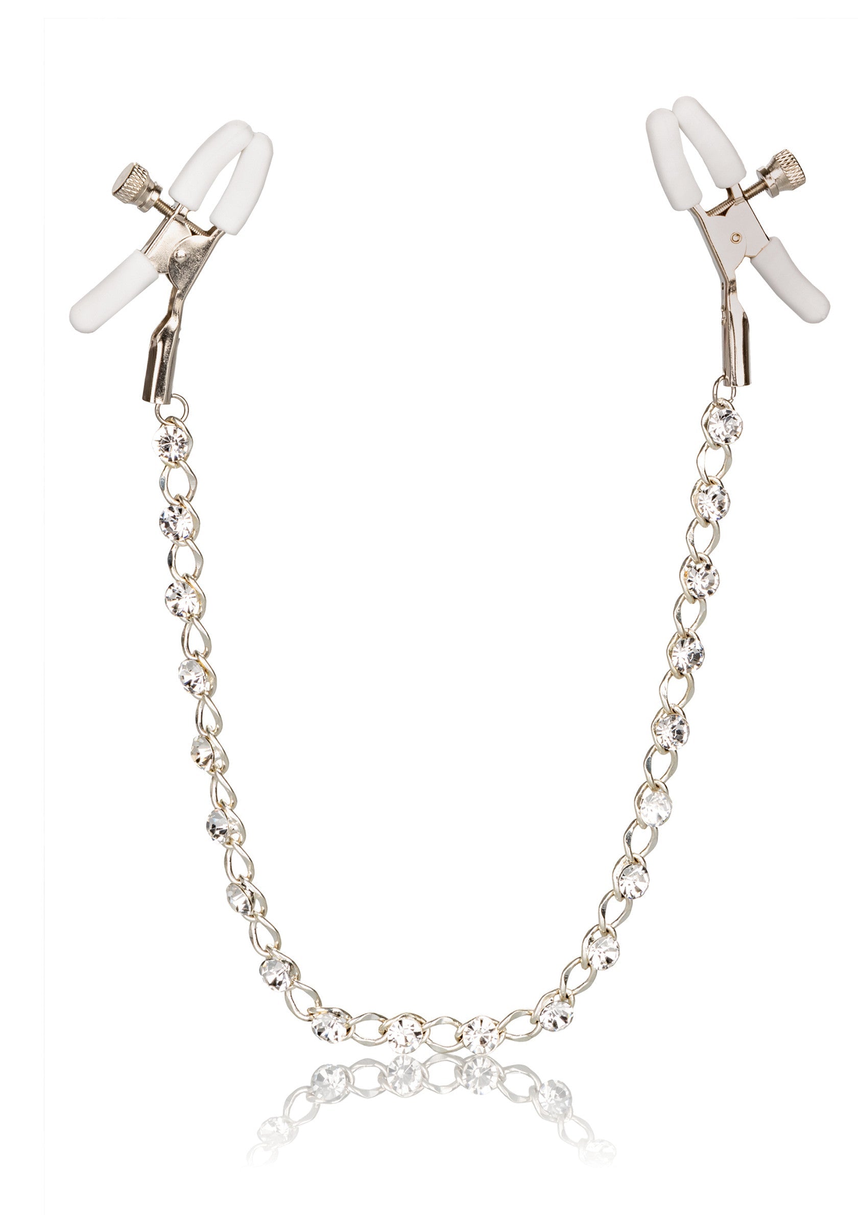 12954 calexotics nipple play crystal chain nipple clamps