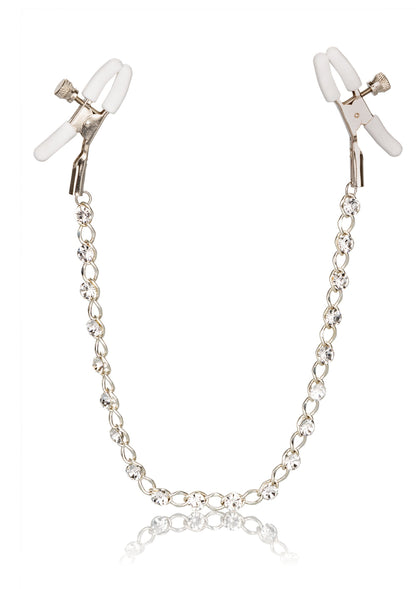 12954 calexotics nipple play crystal chain nipple clamps