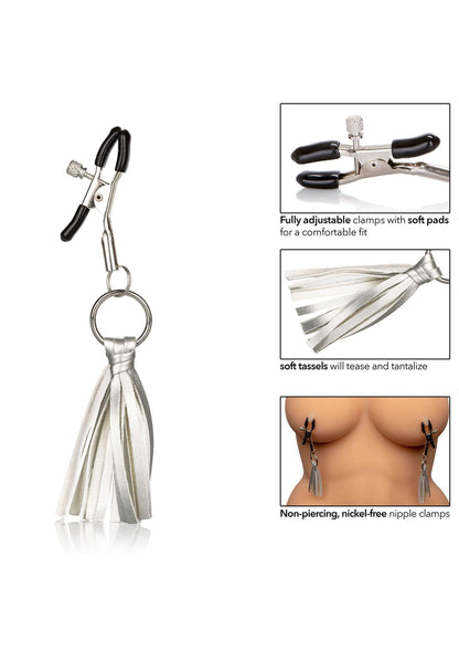 12956 calexotics nipple play playful tassels nipple clamps