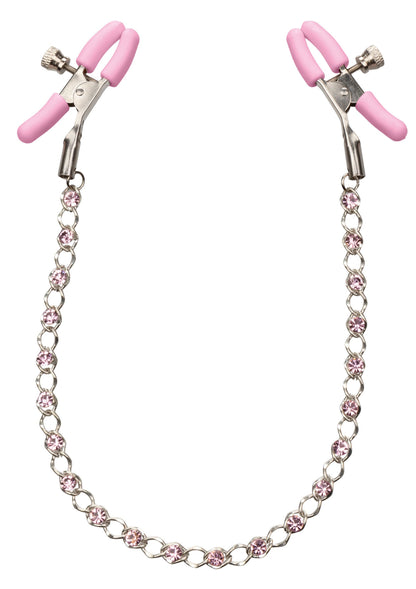12969 calexotics nipple play crystal chain nipple clamps