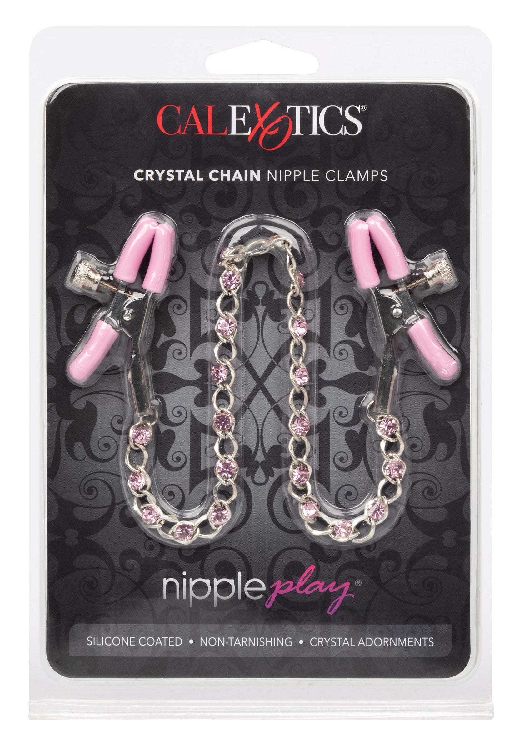 12969 calexotics nipple play crystal chain nipple clamps