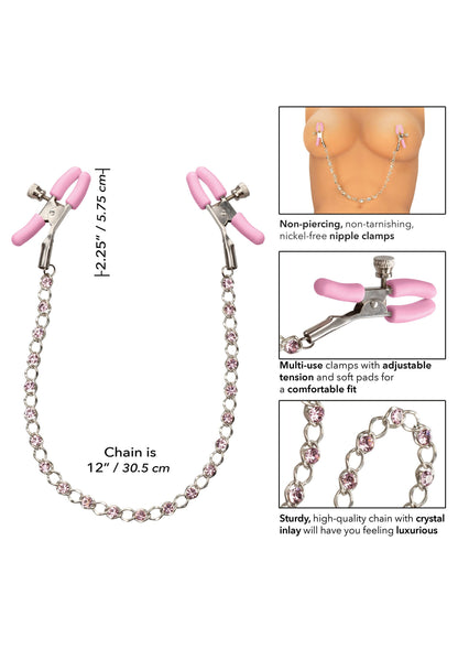 12969 calexotics nipple play crystal chain nipple clamps