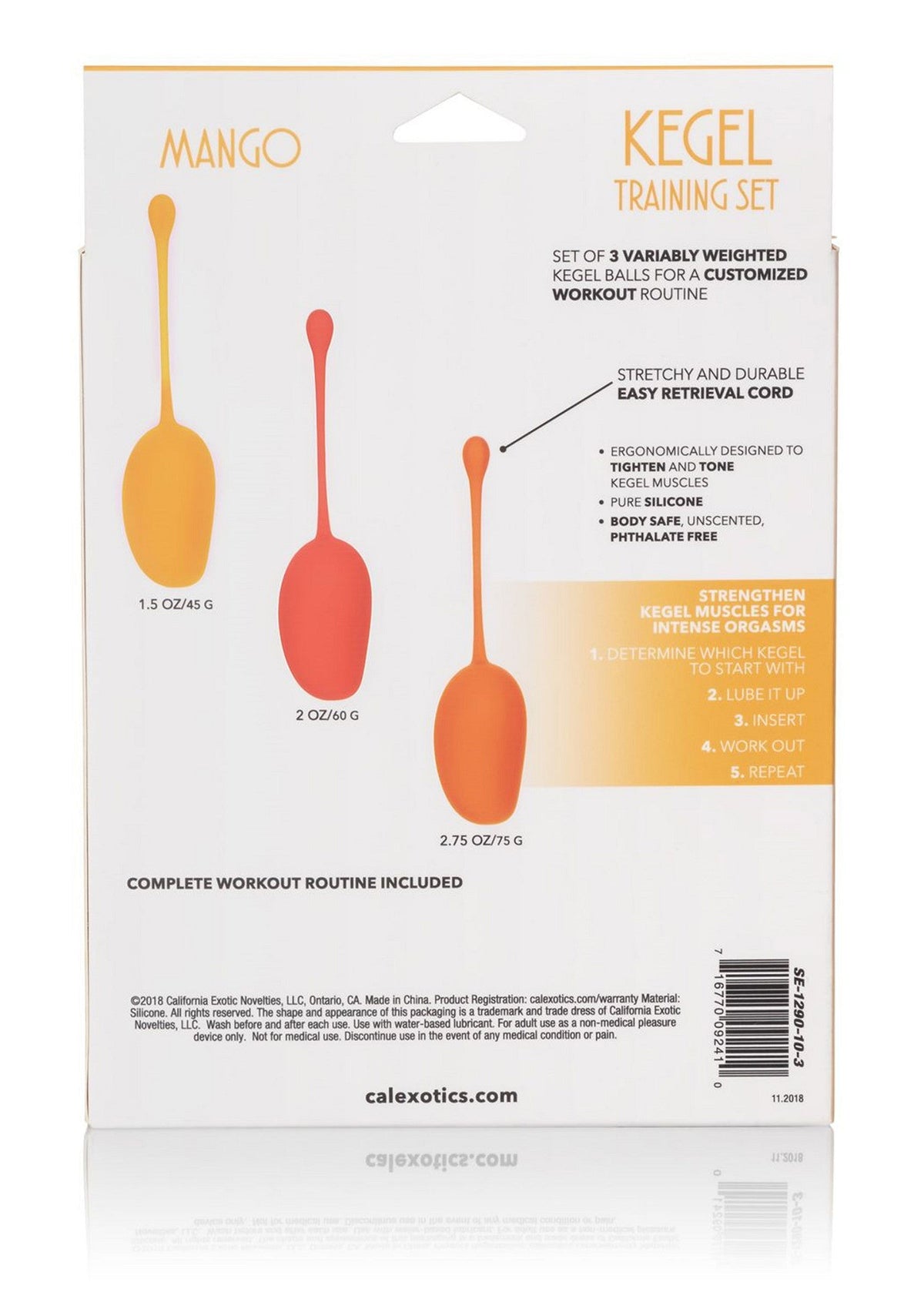 13474 calexotics kegel exercisers kegel training set mango