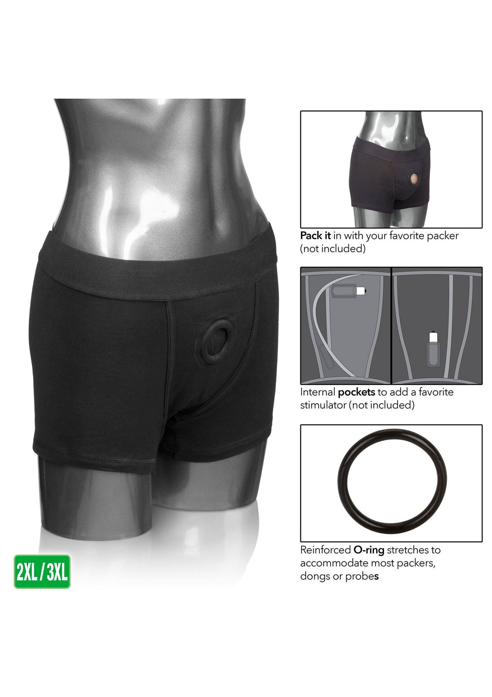 13486 calexotics packer gear boxer brief harness