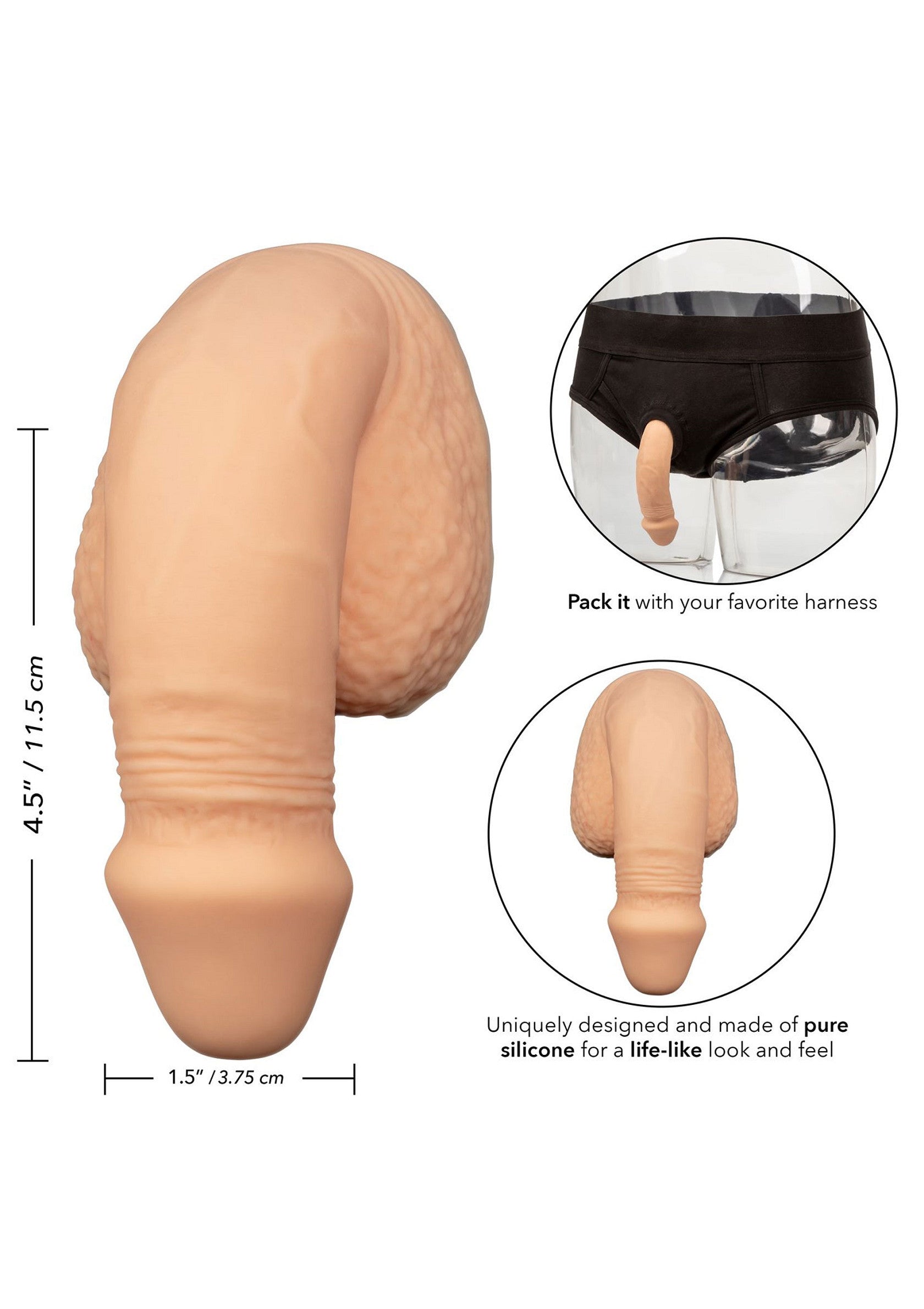 13488 calexotics packer gear 5 inch silicone packing penis