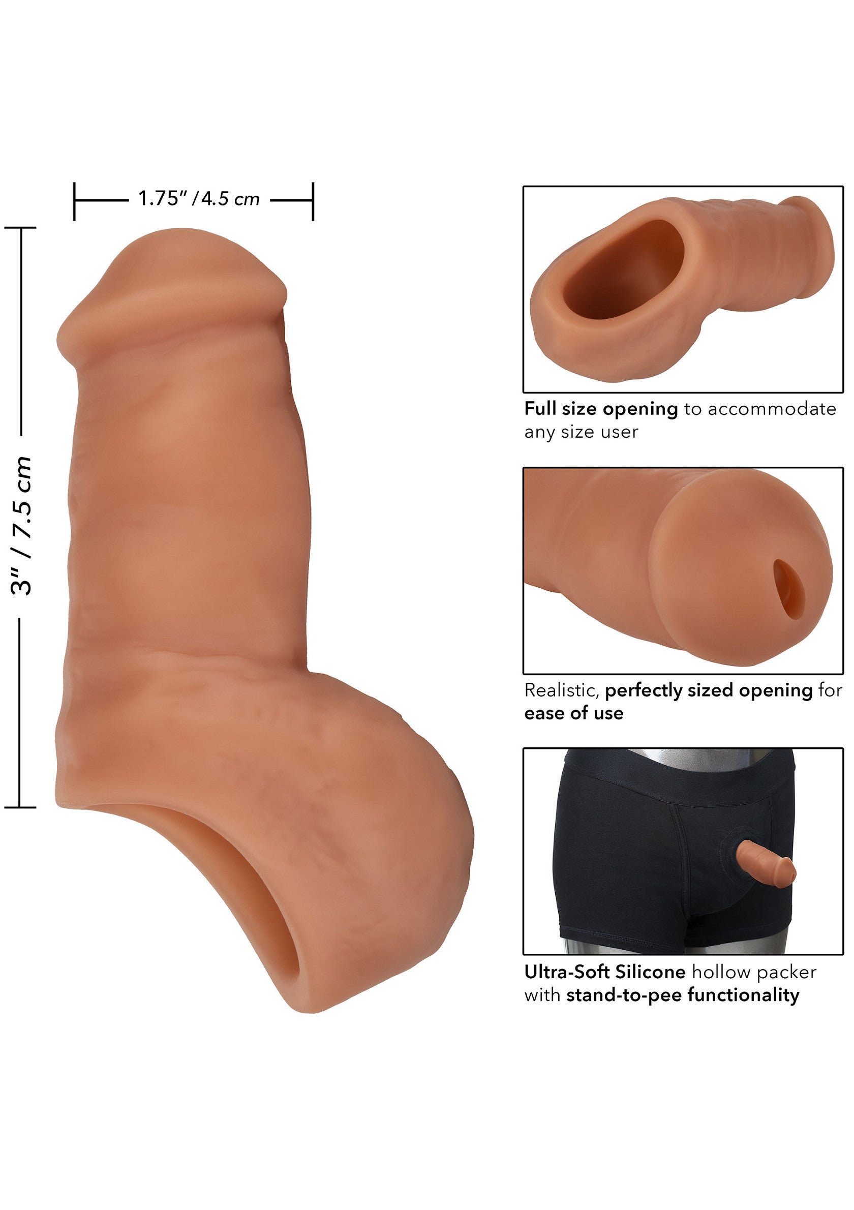 13489 calexotics packer gear soft silicone stand to pee