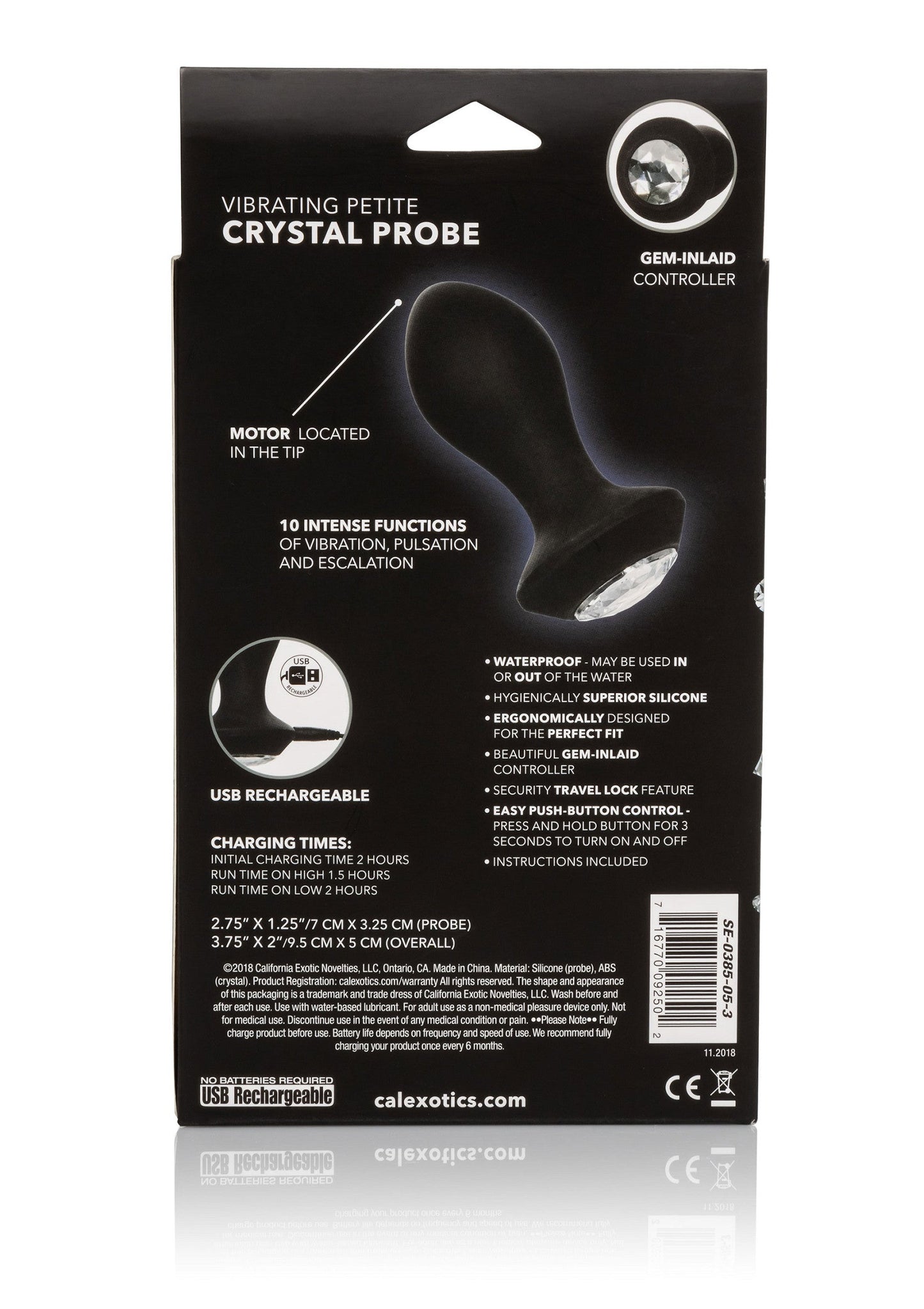 13685 calexotics power gem vibrating petite crystal probe