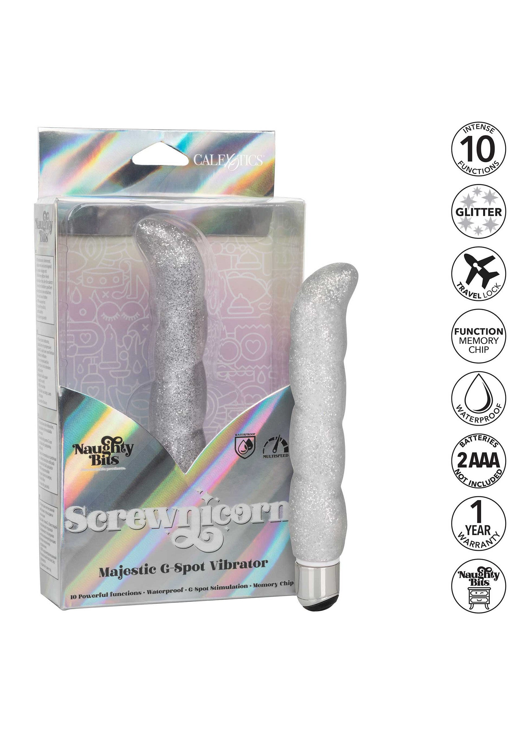 14183 calexotics naughty bits screwnicorn g spot vibrator