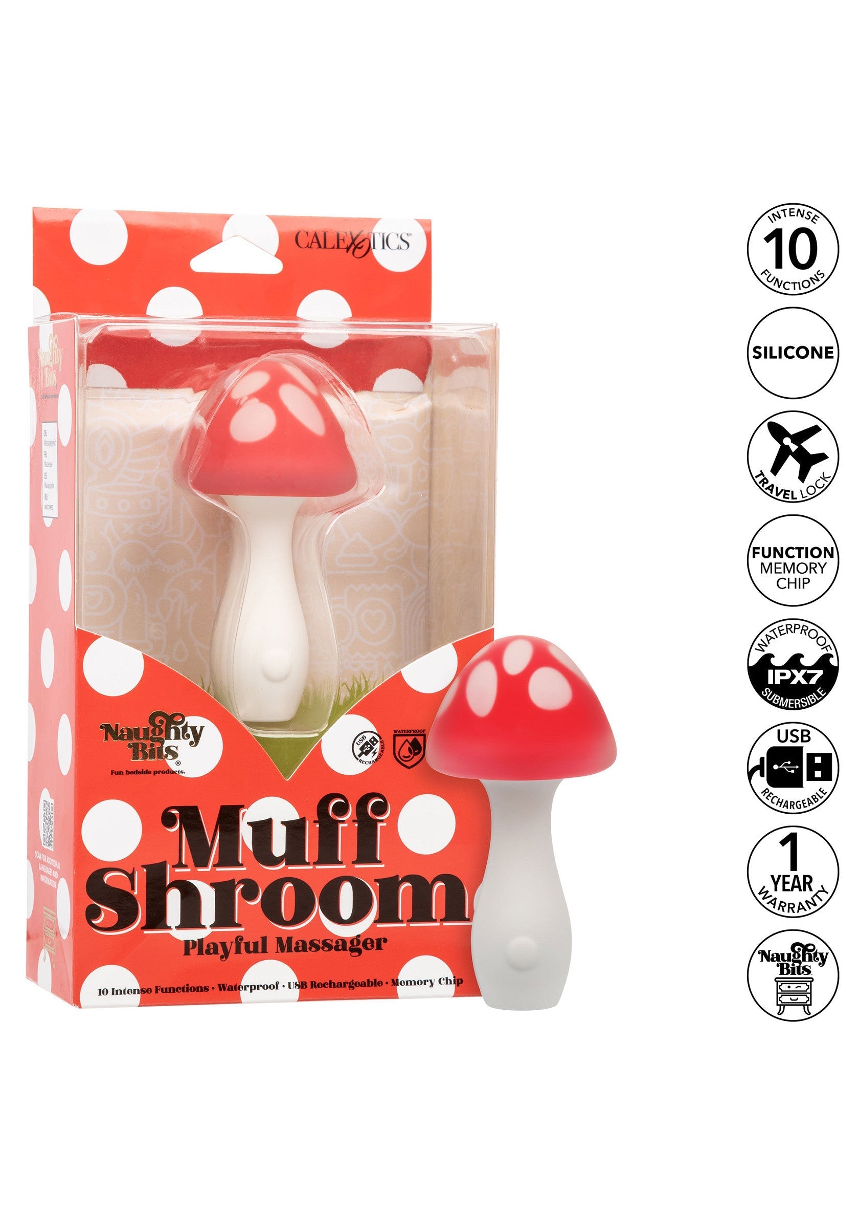 14197 calexotics naughty bits muff shroom playful massager