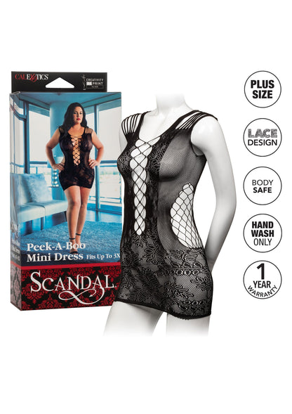 14462 calexotics scandal peek a boo mini dress plus