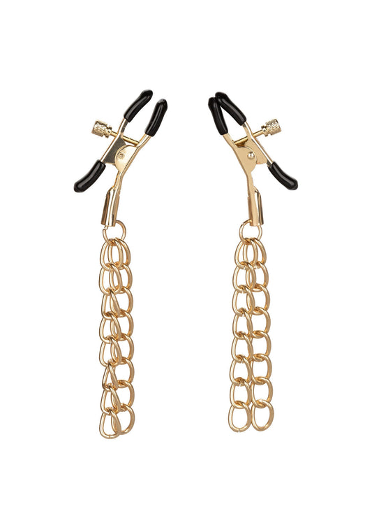 14641 calexotics ride em ride em denim nipple clamps
