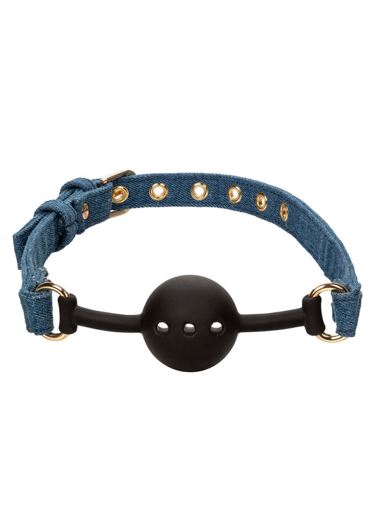 14643 calexotics ride em ride em denim ball gag
