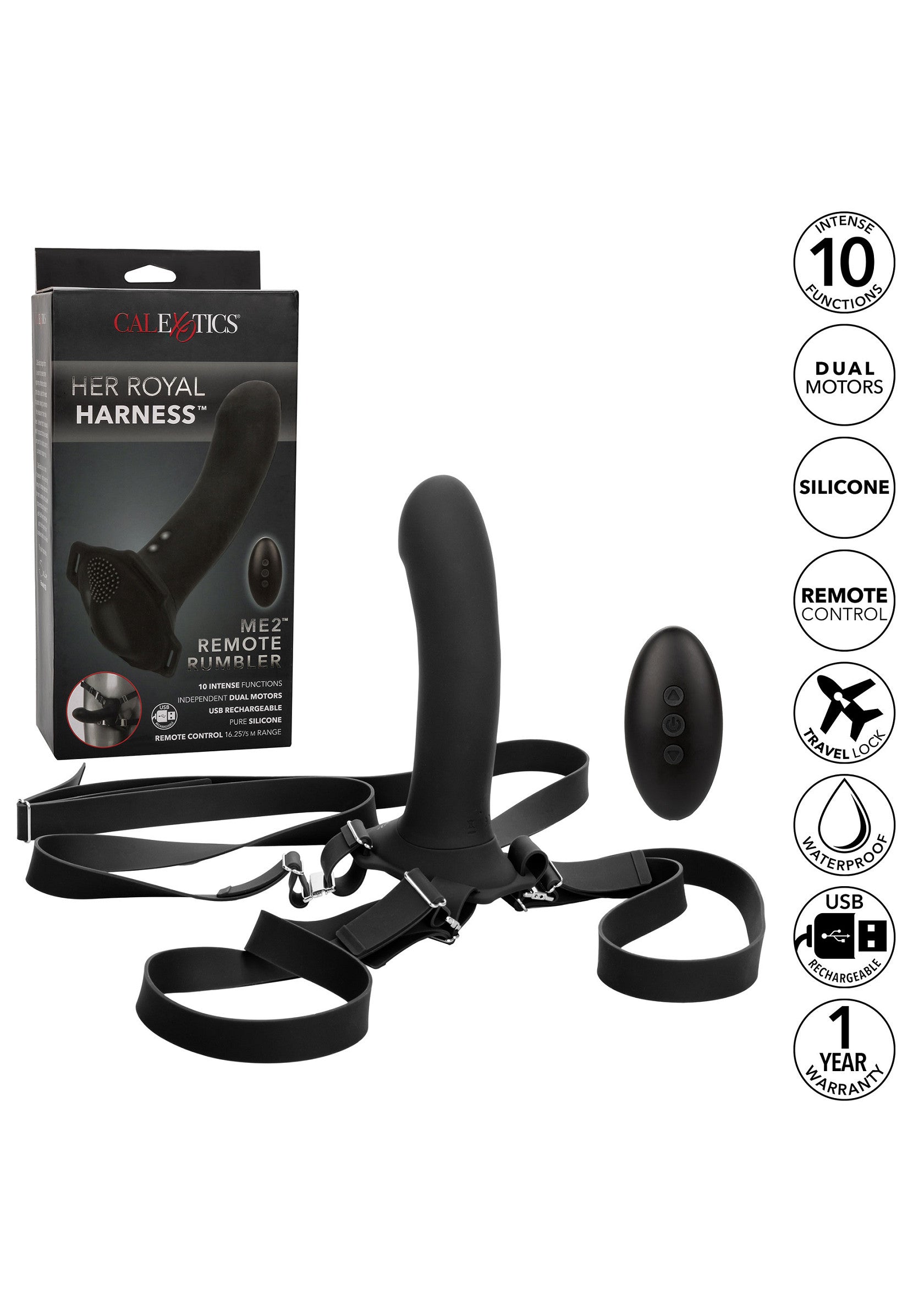 14691 calexotics her royal harness me2 remote rumbler