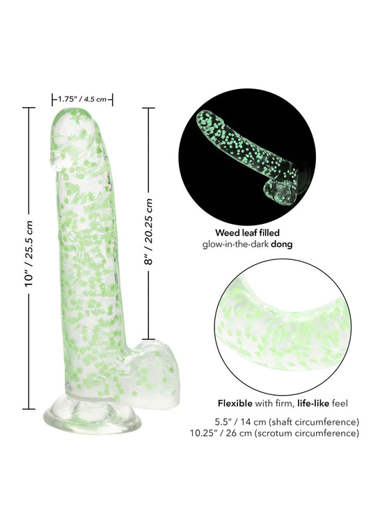 14729 calexotics naughty bits i leaf dick glow dildo