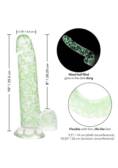 14729 calexotics naughty bits i leaf dick glow dildo