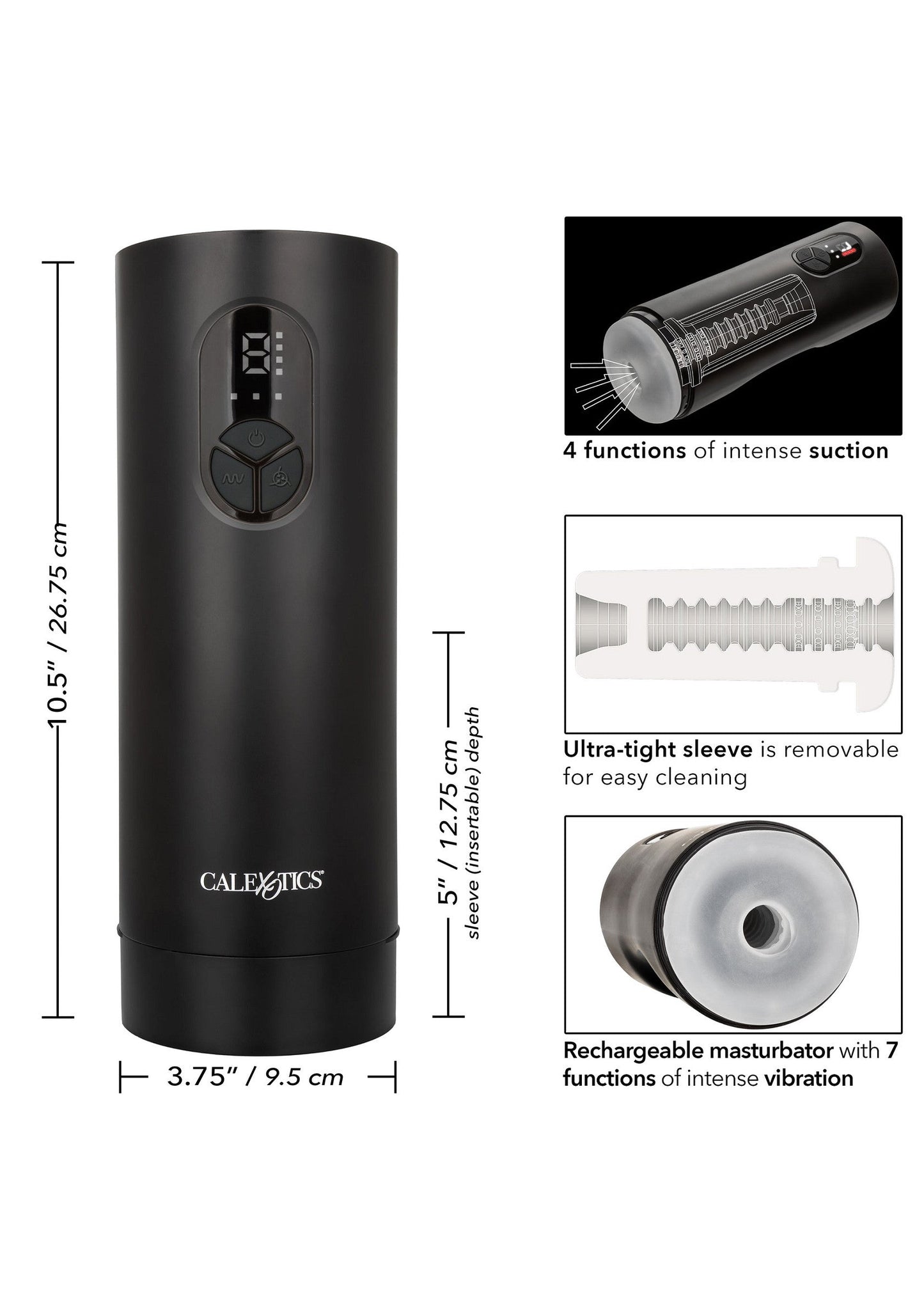 14975 calexotics bionic bionic sucking and vibrating masturbator